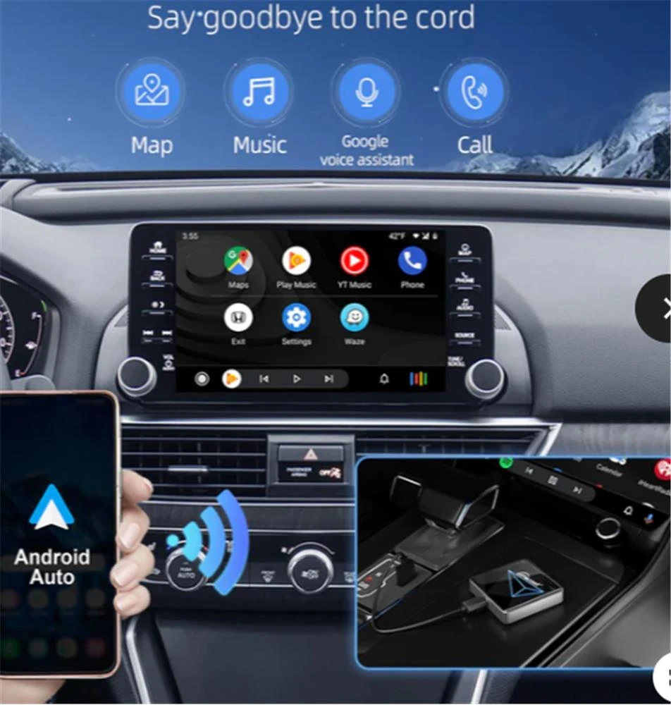 Ottocast OT-A2Air A2 Air Wireless Android Auto Kablosuz Araç Interface Bluetooth, Wi-Fi