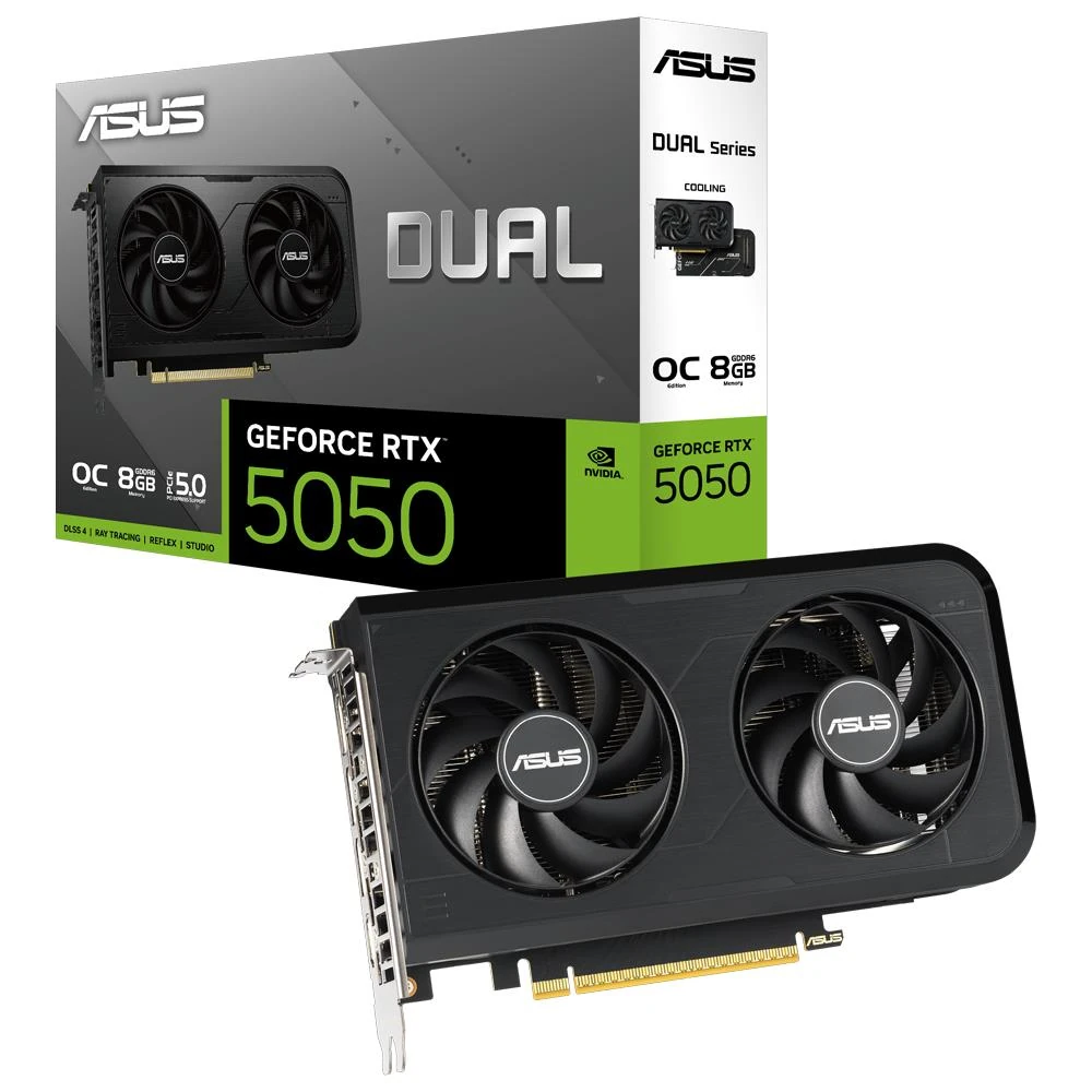 Asus Dual GeForce RTX5050 OC Edition DUAL-RTX5050-O8G-NVIDIA 8GB GDDR6 DLSS 4 128 Bit Ekran Kartı