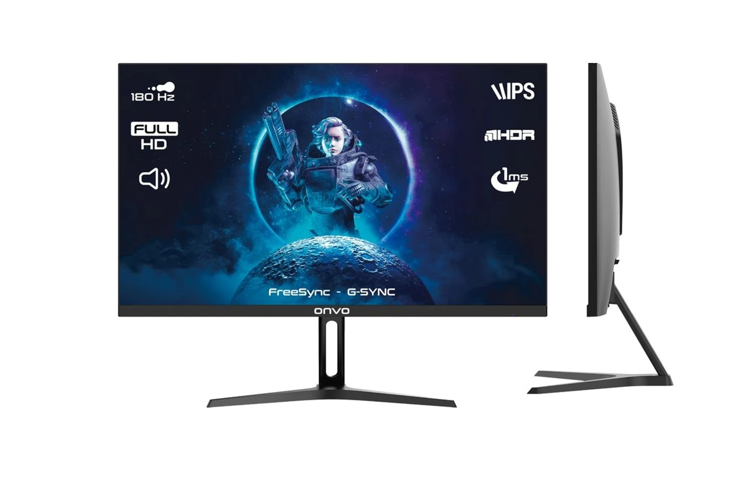 Onvo 24" OV24MNT202G Fast IPS 180 Hz 1ms Fhd Freesync - Multimedya G Sync Oyuncu Monitörü