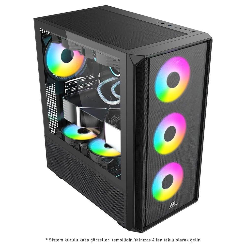 PowerBoost PB-P3602BB 850w 80+ Bronze USB 3.0 ATX Mesh ARGB fan siyah kasa