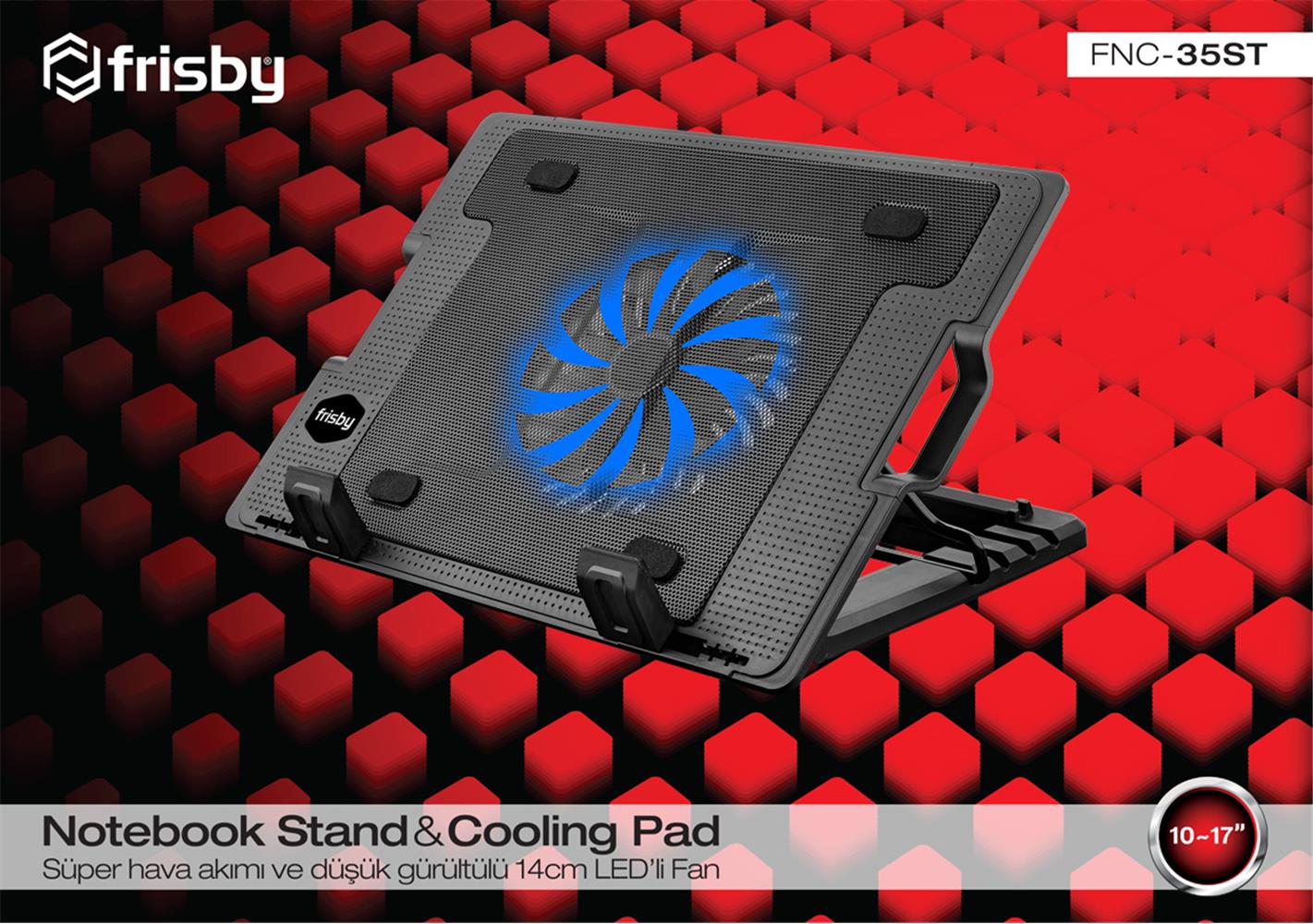 Frisby FNC-35ST Standlı Notebook Soğutucu 1 Port Usb 10"- 17" boyutunda notebooklar için uygundur
