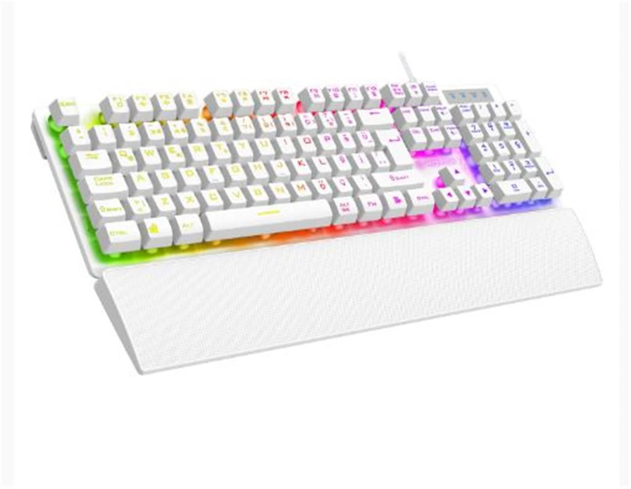 Rampage KM-RX7 FORTUNA V2 Gökkuşağı Aydınlatmalı USB Beyaz  Combo Q Gaming Klavye + 12800 dpi Mouse