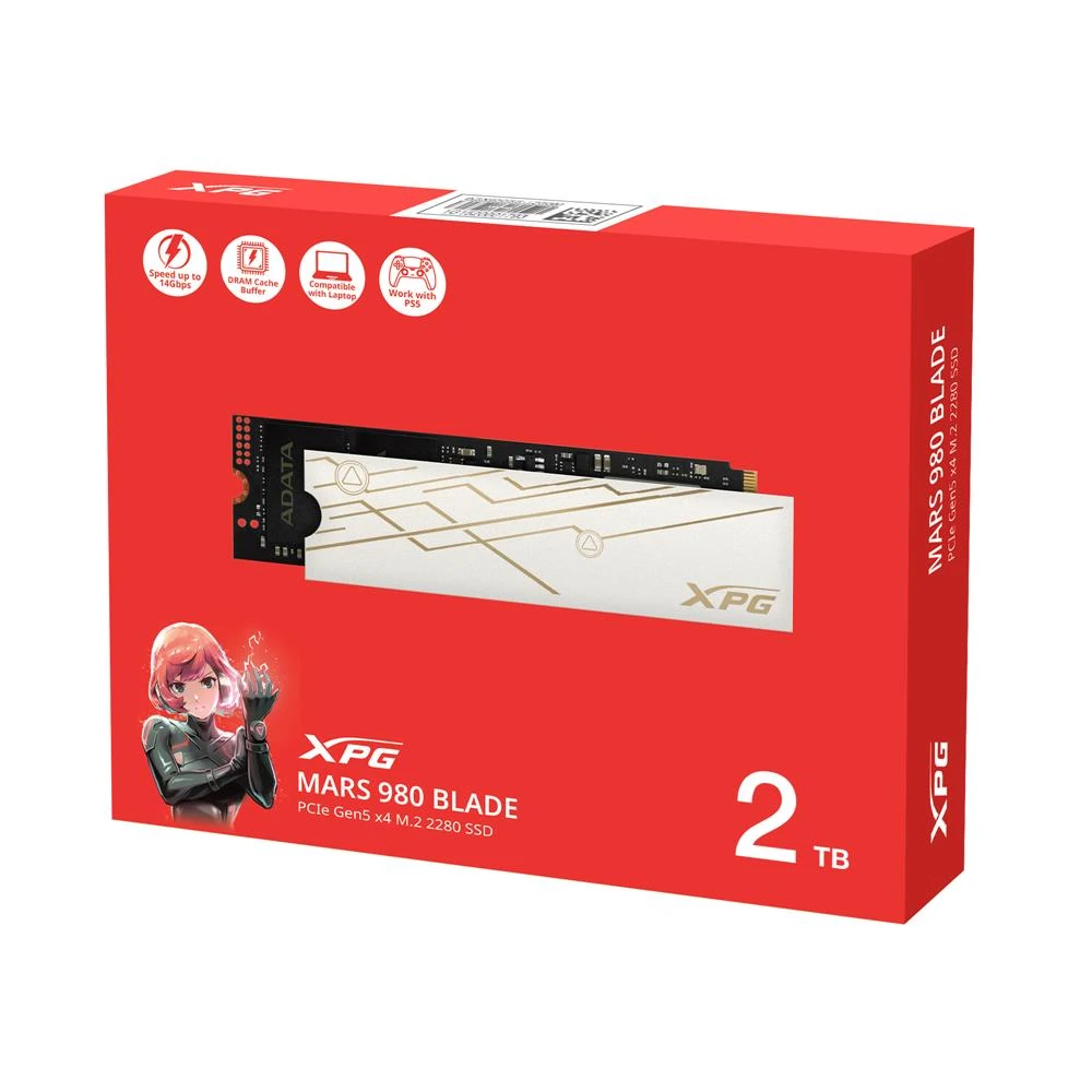 XPG 2TB Mars 980 Blade 14,000MB-s-13,000MB-s PCIe Gen5 x4 M.2 2280 Ssd Harddisk