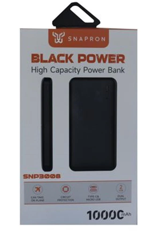 SnapMax SNP-3008 Beyaz 10.000 mah Powerbank 2x USB Çıkışlı 1 Type-C ve 1 Micro Girişli