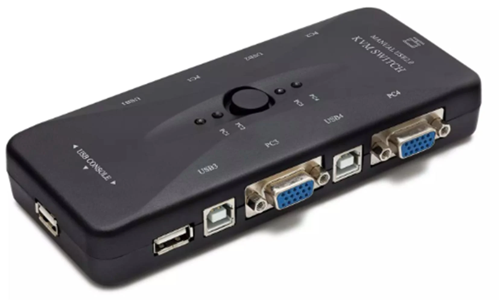 Hadron Hd230 Vga Usb Kvm Switch 4Giriş 1Çıkış Siyah 4 Farkı Bilgisayarı Tek Ekrana Bağlar