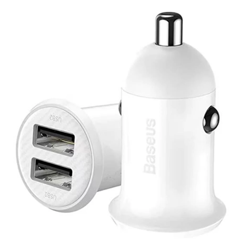 BASEUS CCALLP-02 Grain Pro Araç İçi Şarj Cihazı Beyaz