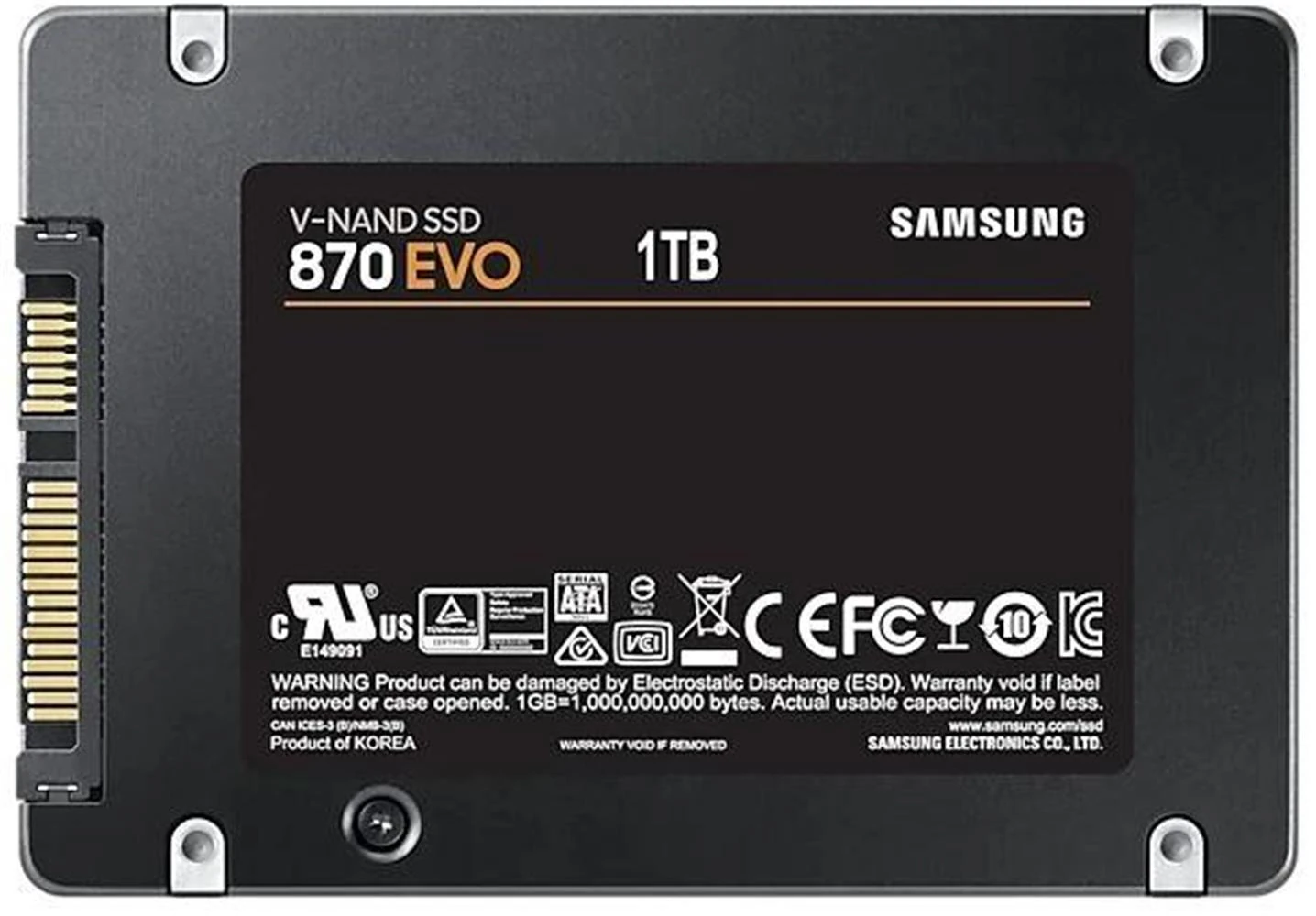 Samsung 1TB MZ-77E1T0BW 870 Evo Sata 3.0 560-530mb-s 2.5" MZ-77E1T0BW Ssd Harddisk