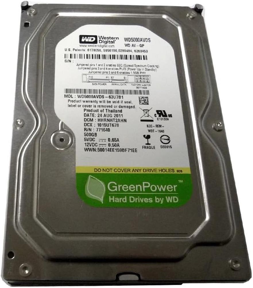 Wd 500Gb WD5000AVDS SATA 3.0 5400 3.5" RPM Hard Disk