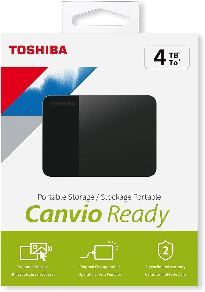 Toshiba 4TB Canvio Ready 2.5" Gen1 USB 3.2 Harici Harddisk (HDTP340EK3CA)