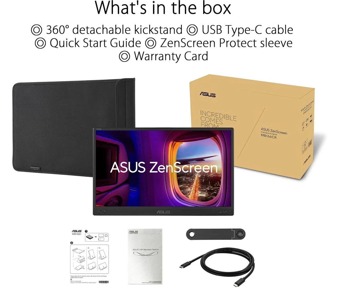 Asus 15.6" ZenScreen MB166CR 15.6 IPS 1920x1080 5ms USB-C Mat Ekran Taşınabilir USB Monitör