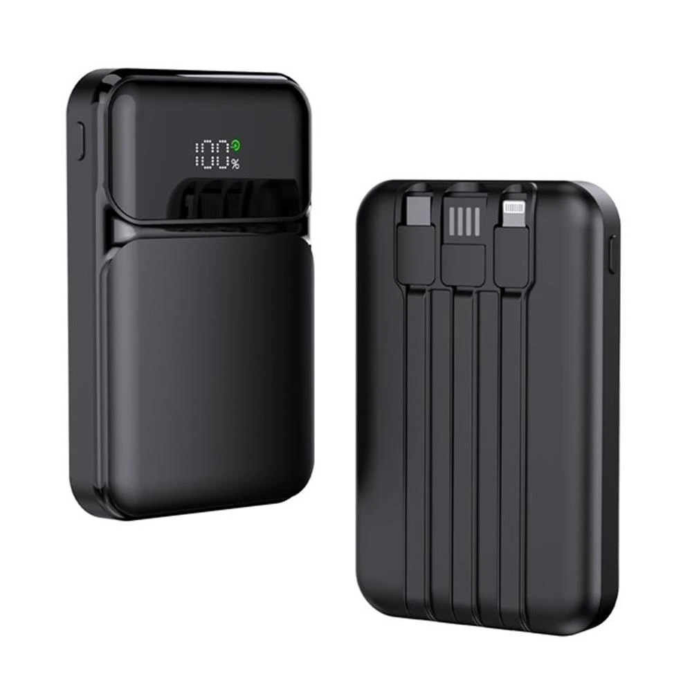 SnapMax SNP-3006 10.000 mah Hızlı Şarj LED Göstergeli 3in1 Dahili Kablolu Powerbank