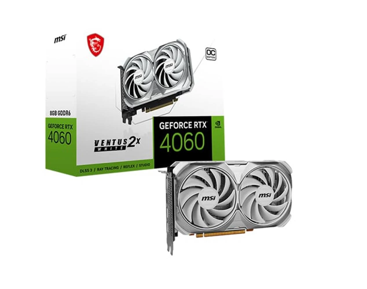 Msi GeForce RTX4060 Ventus 2X White 8G OC 8GB GDDR6 128Bit Ekran Kartı (3xDP 1xHDMI)
