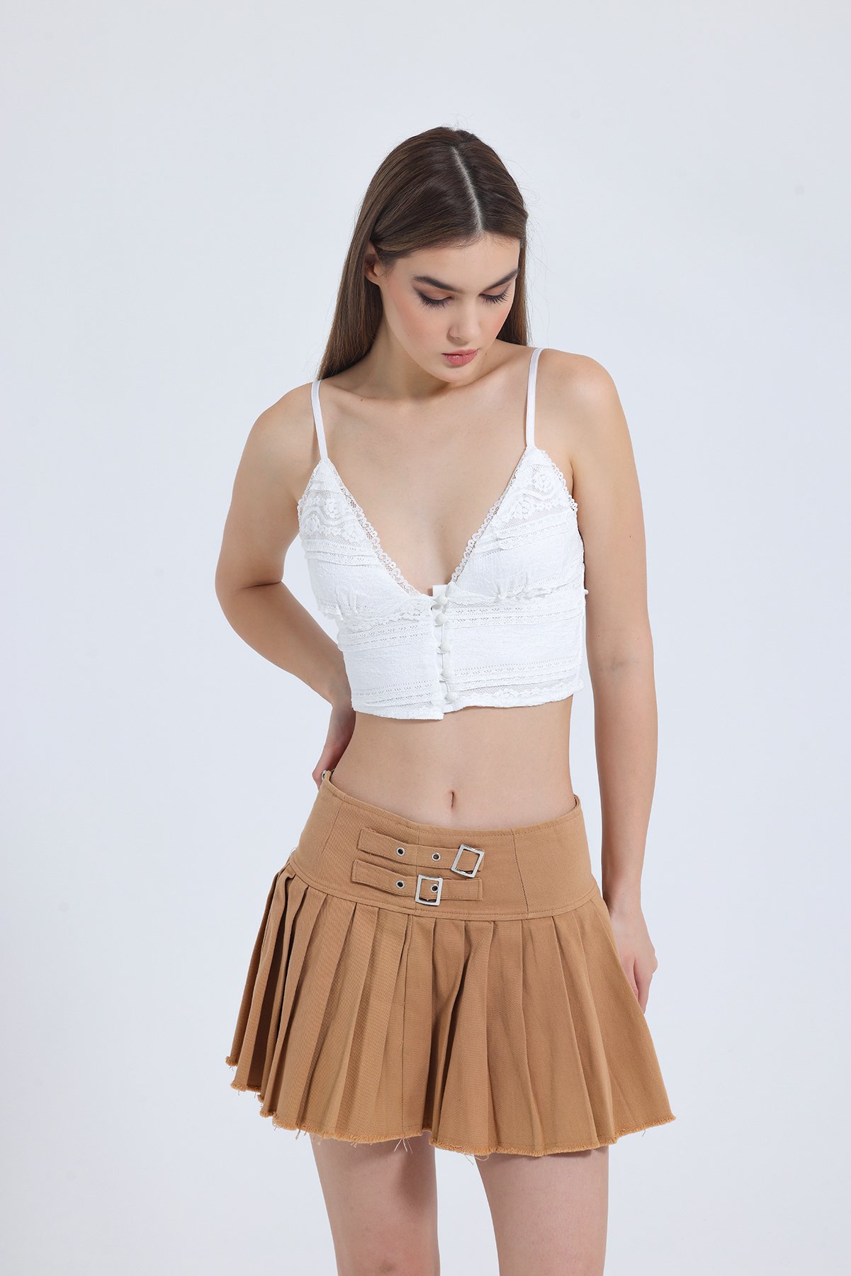 Dantel Detaylı Bluz Beyaz LTNBSTY01