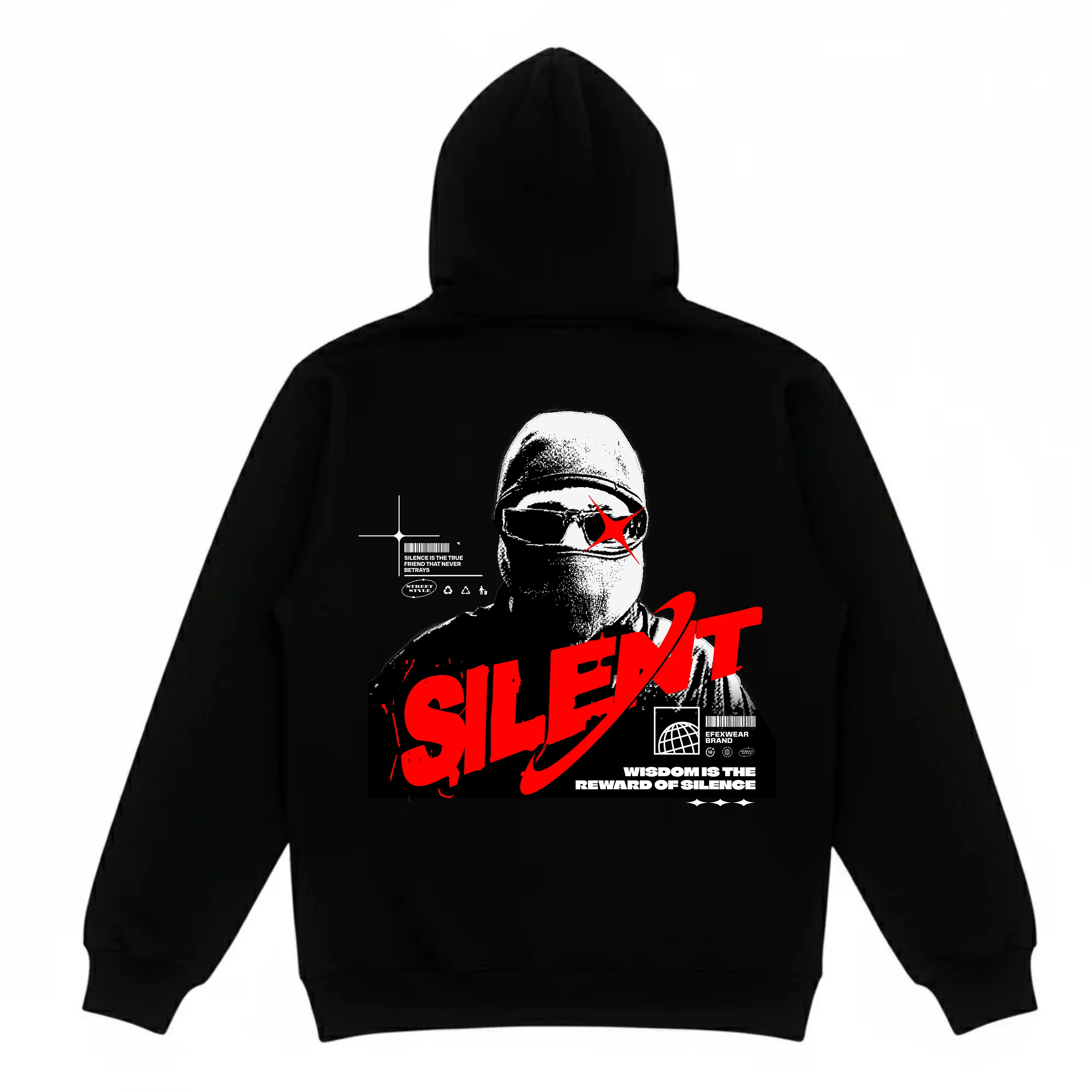 Silent Baskılı Regular Hoodie