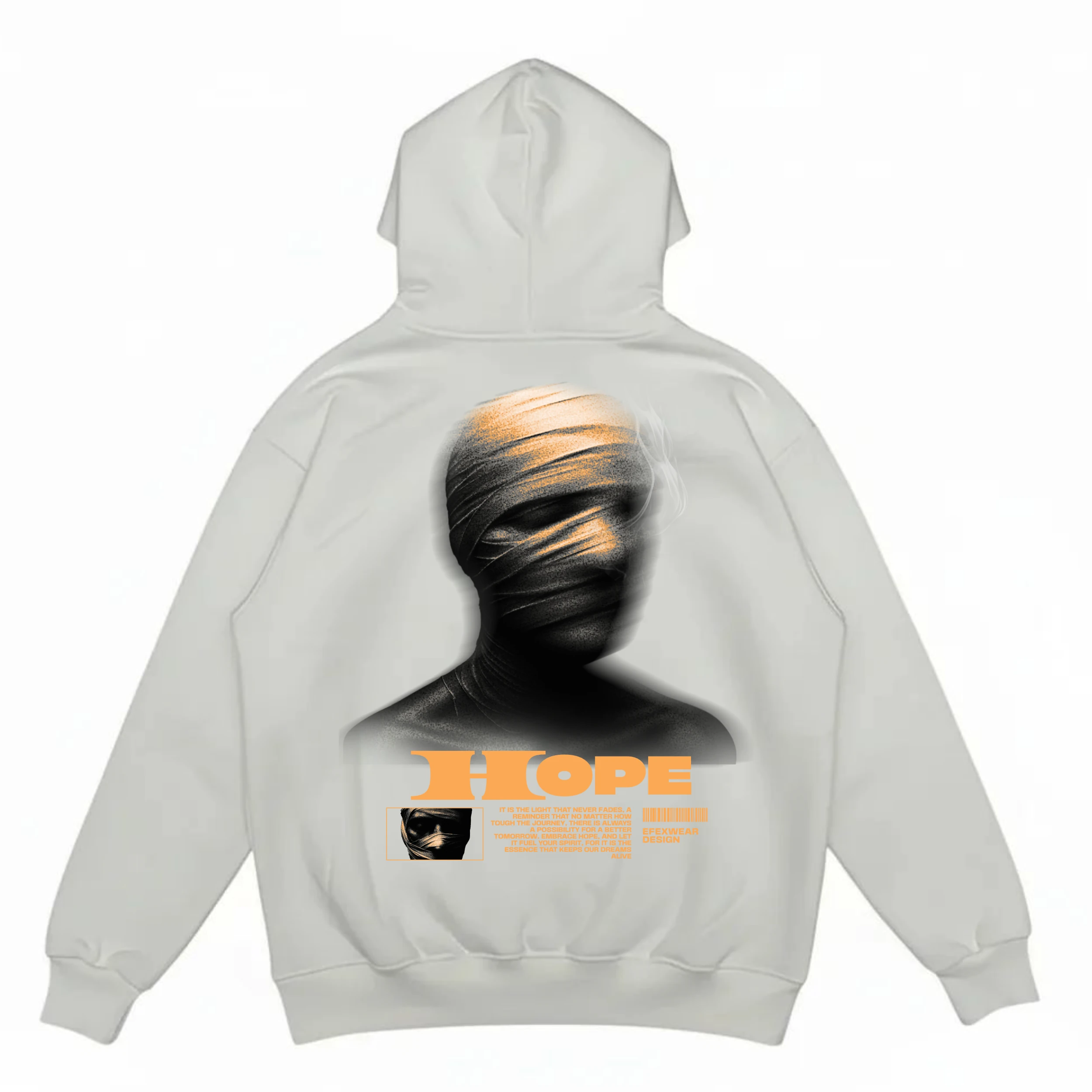 Hope Baskılı Oversize Hoodie