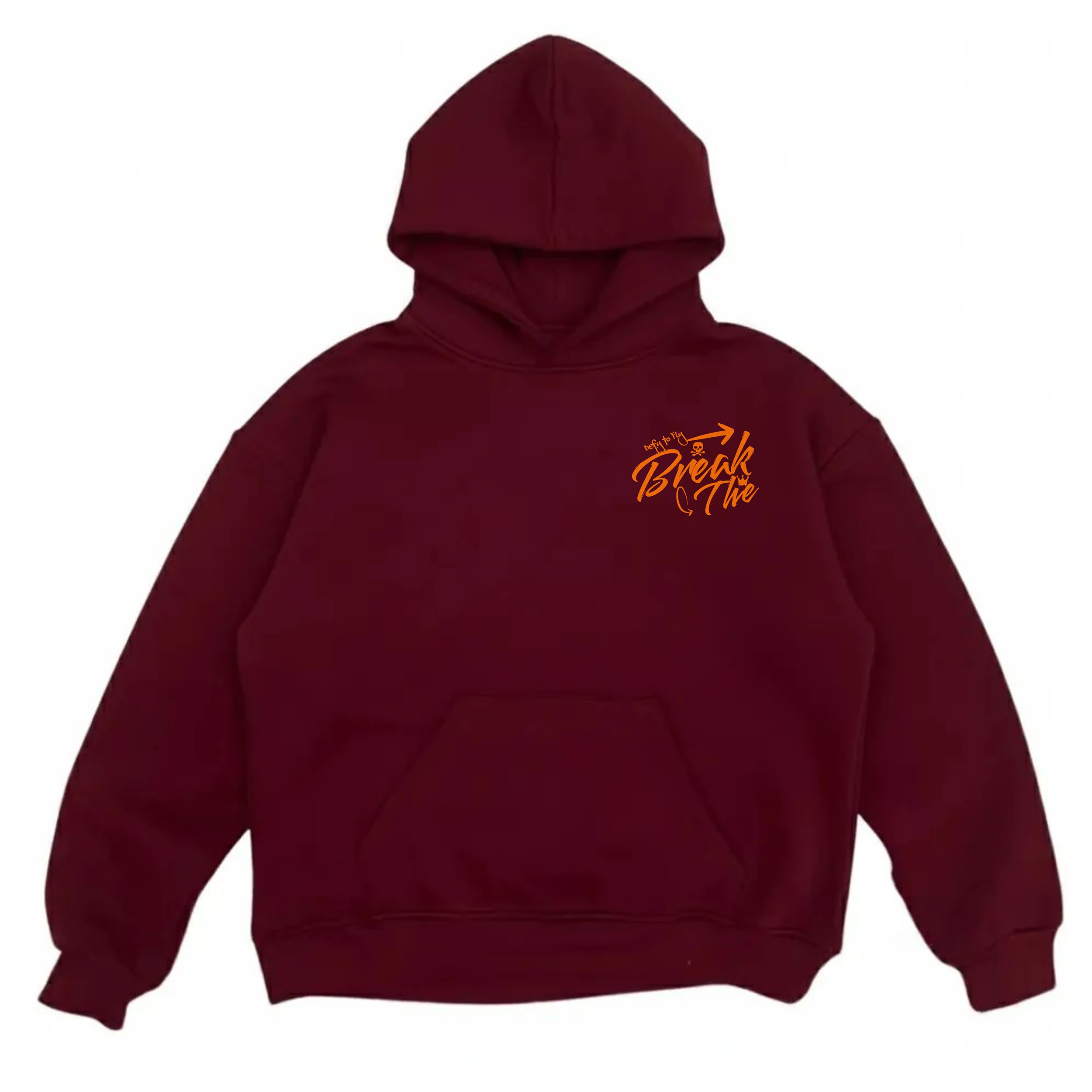 Break The Rules Baskılı Casual Hoodie