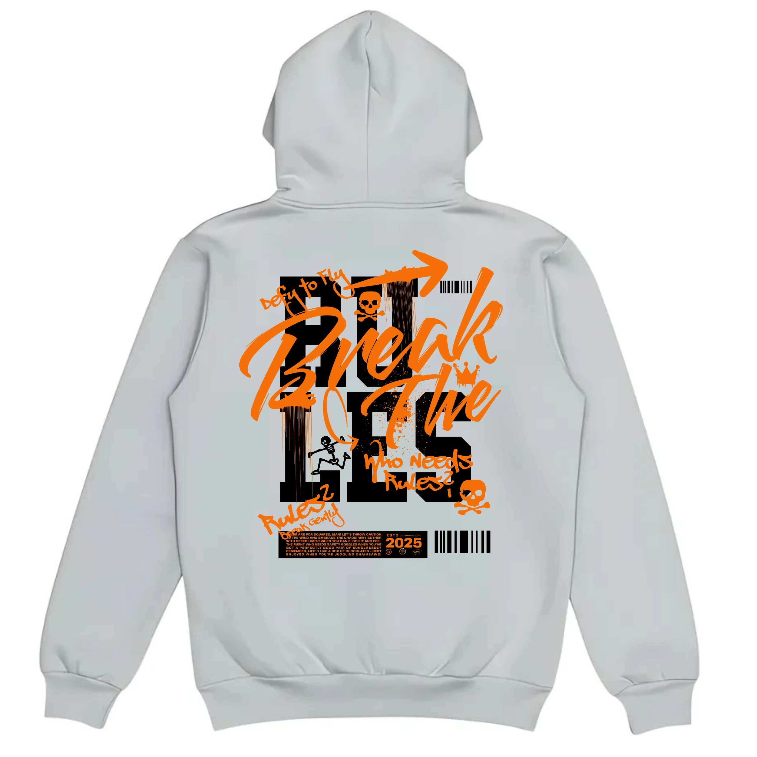 Break The Rules Baskılı Regular Hoodie