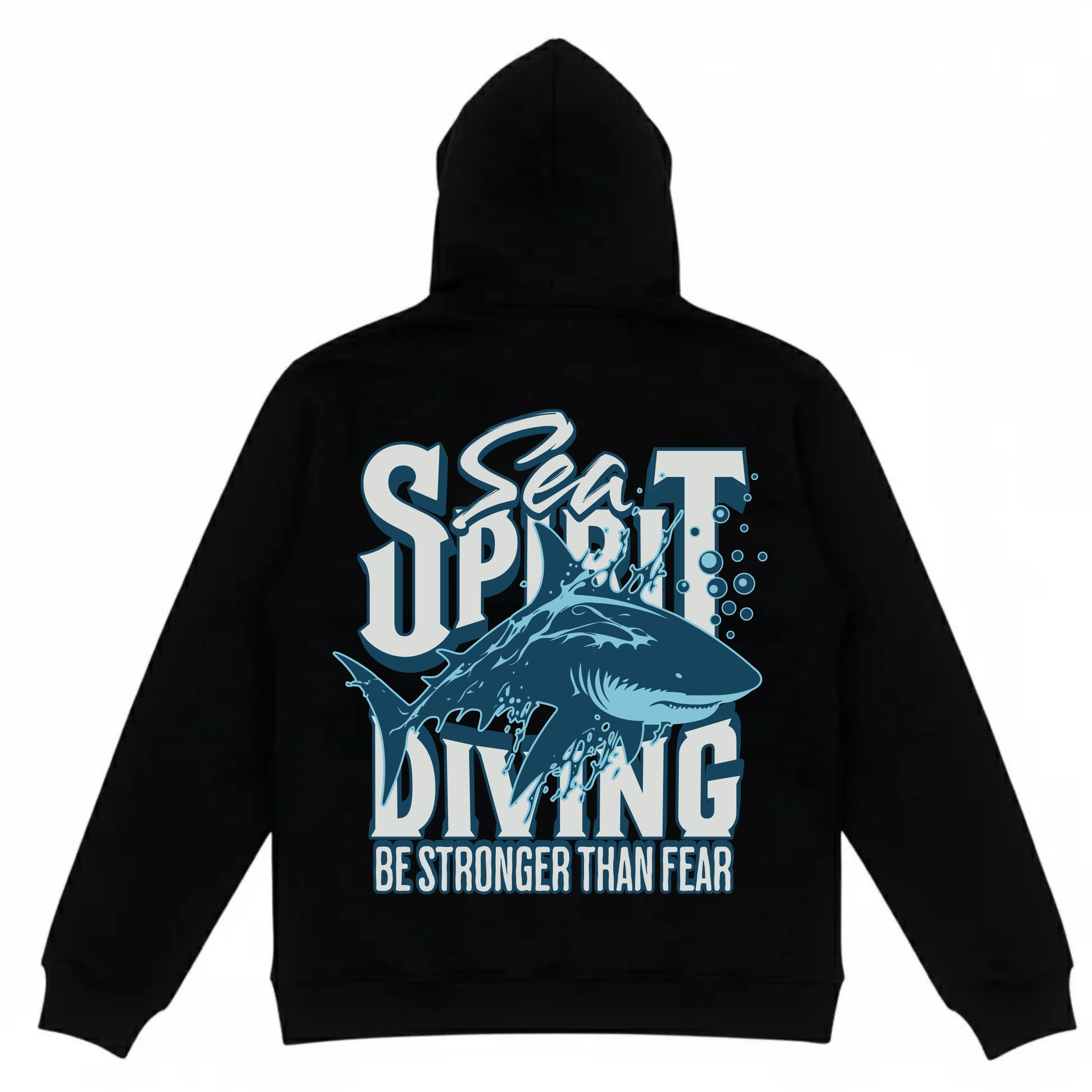 Sea Spirit Baskılı Fermuarlı Hoodie