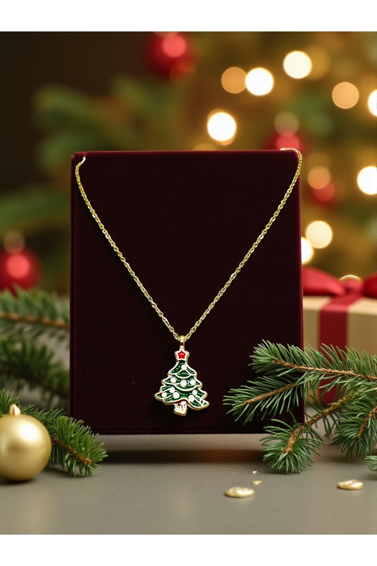 Çam Ağacı Yılbaşı Kolye image
