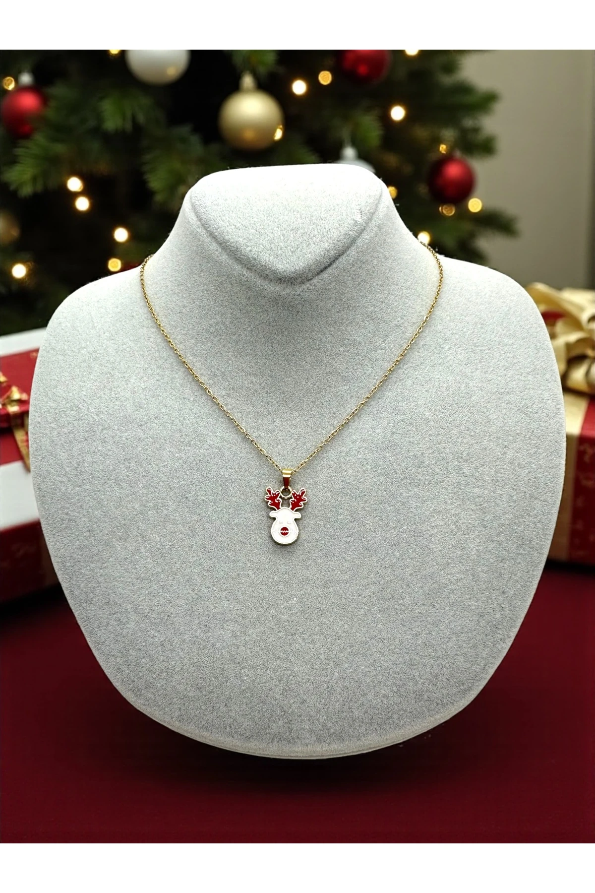 Geyik Yılbaşı Kolye