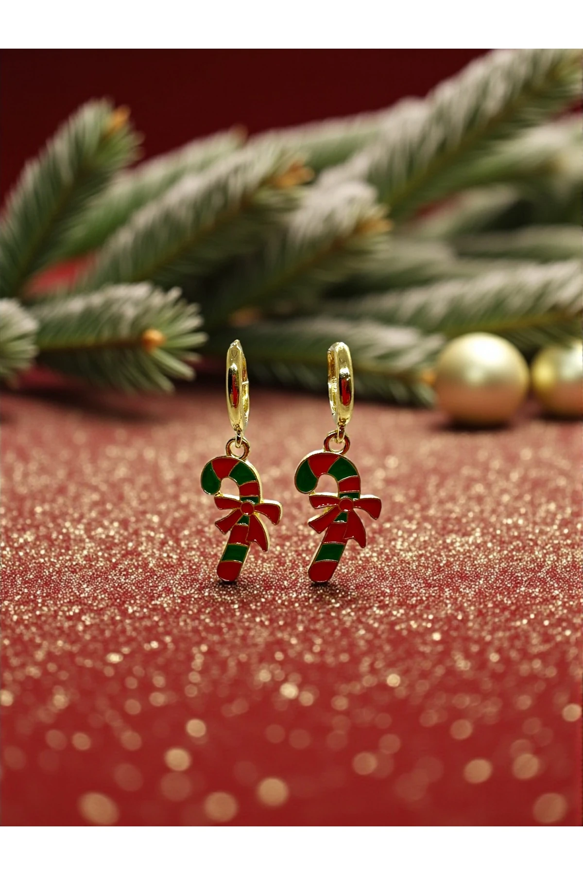 Şeker Kamışı Yılbaşı Küpe