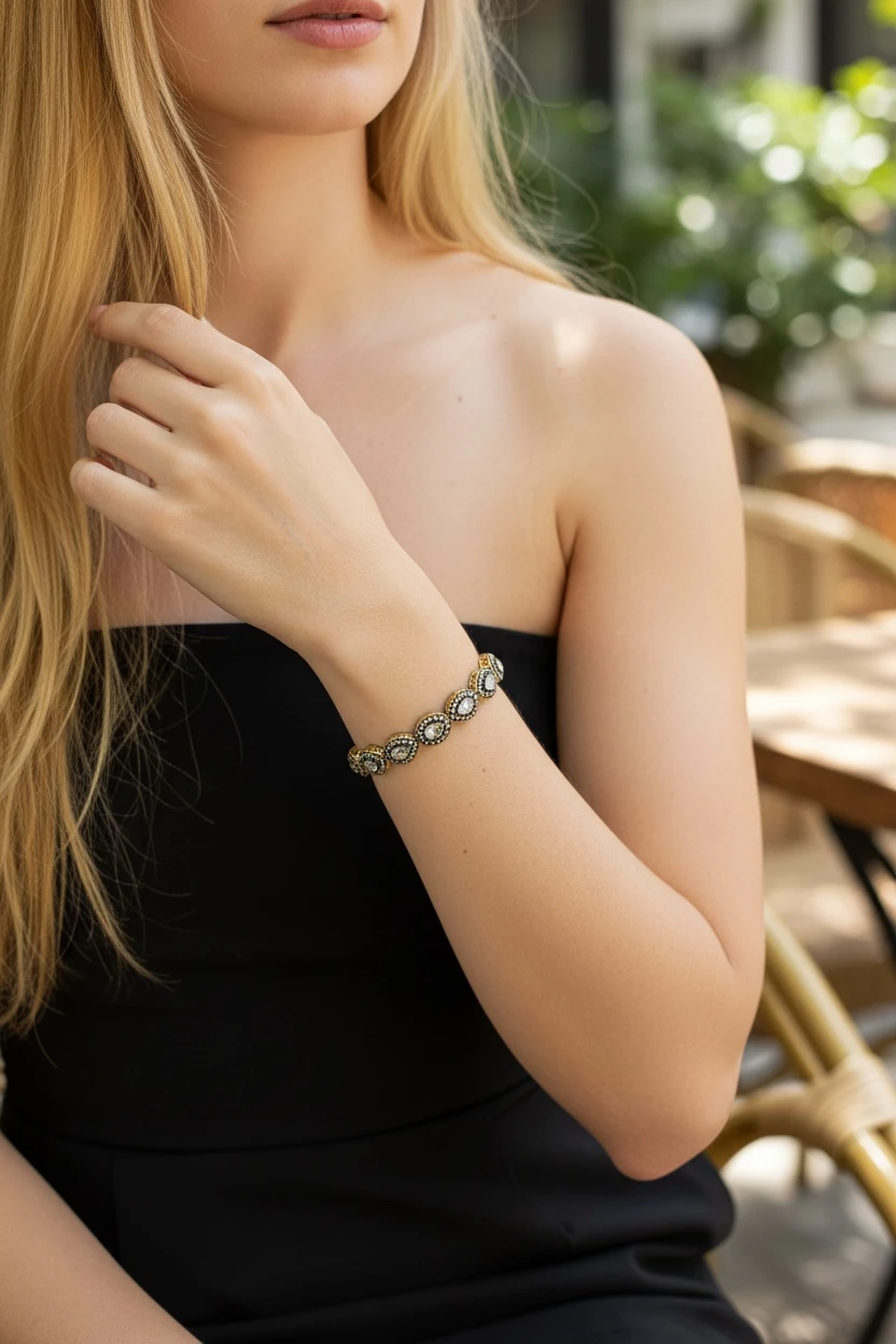 Zirkon Damla Taşlı Bileklik image