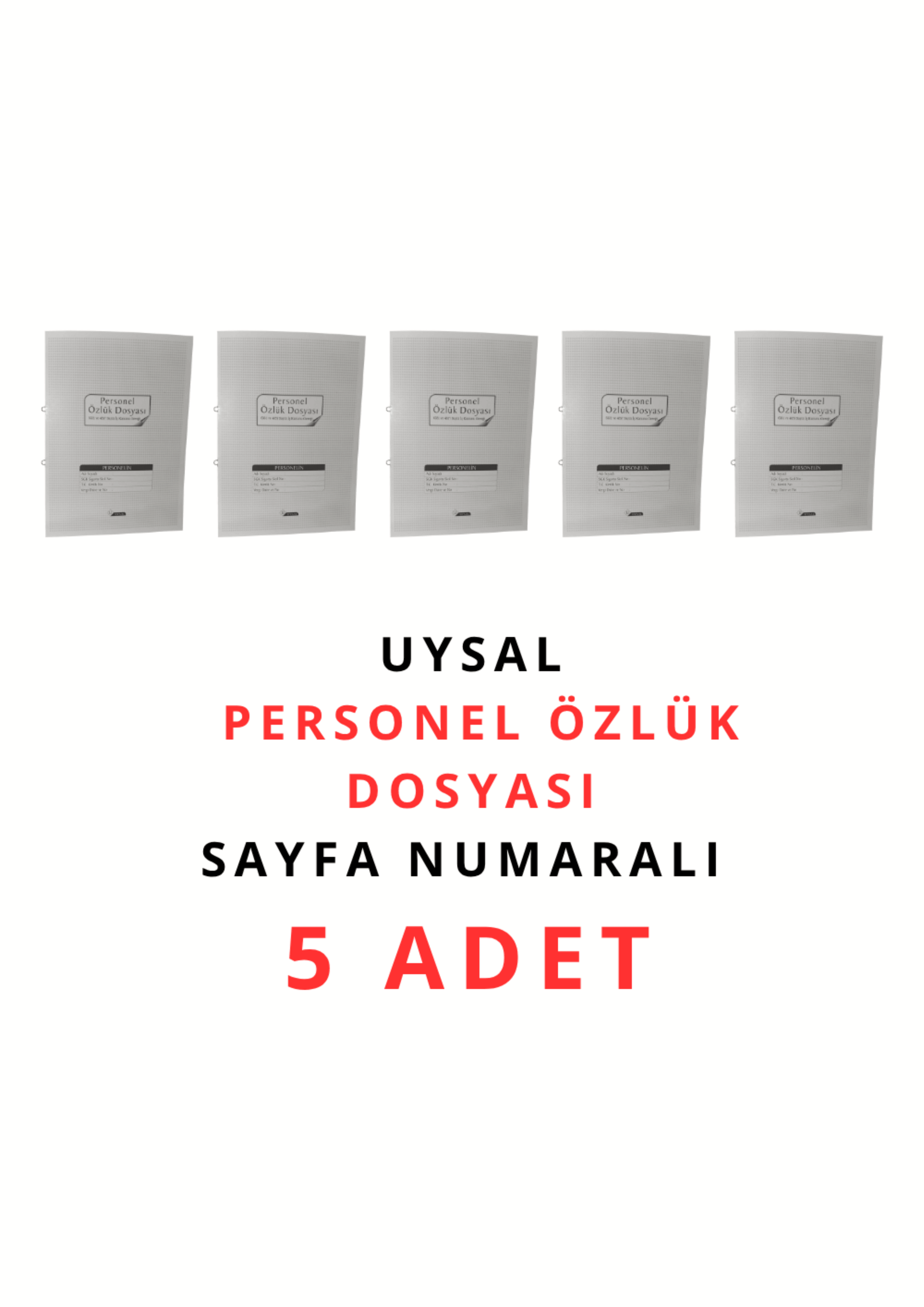 UYSAL Personel Özlük Dosyası 22 X 31 Cm(Omega Dikiş) 5 li Paket