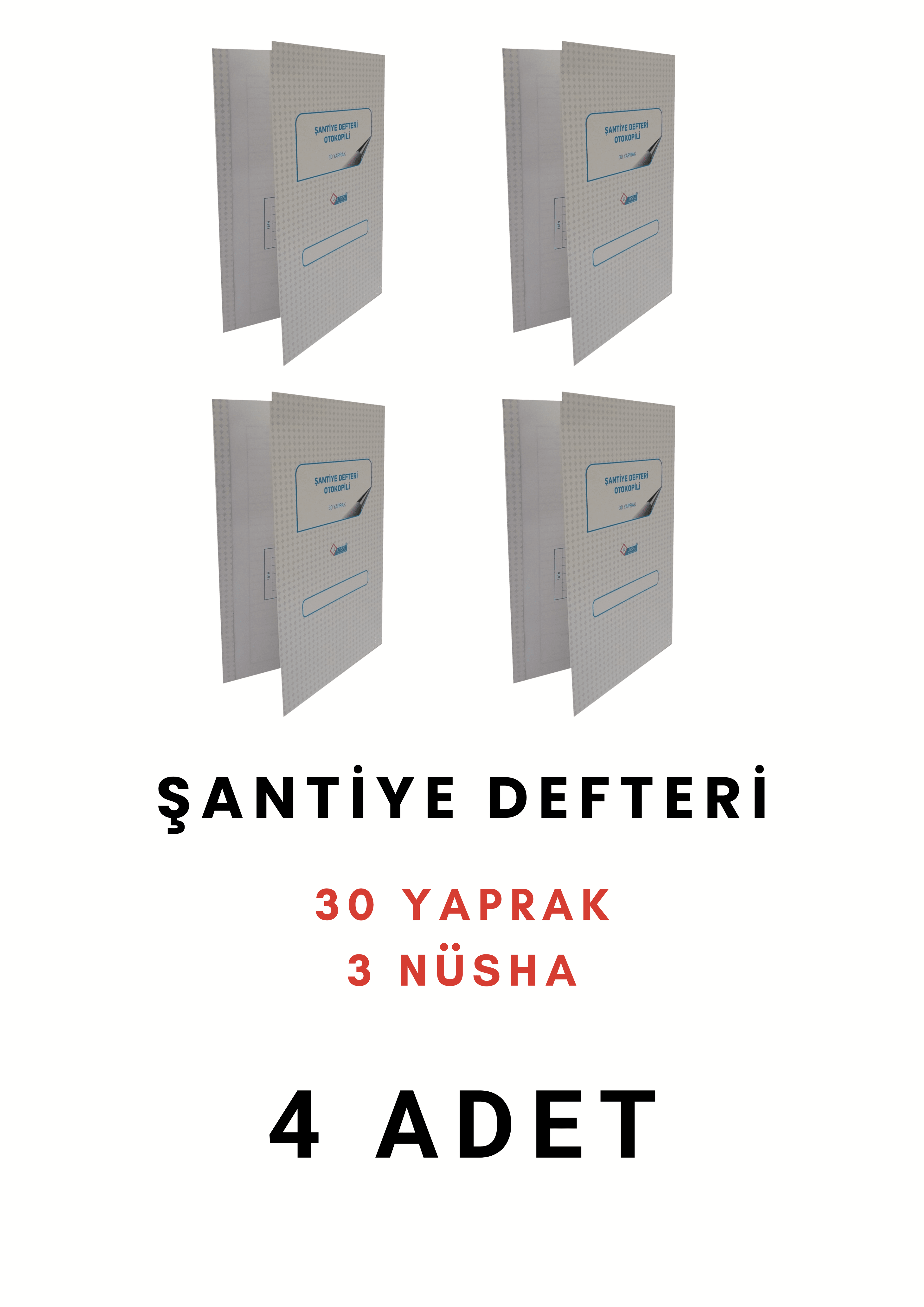 UYSAL Şantiye Defteri 3 Nüsha 30 Yaprak (4 Adet)