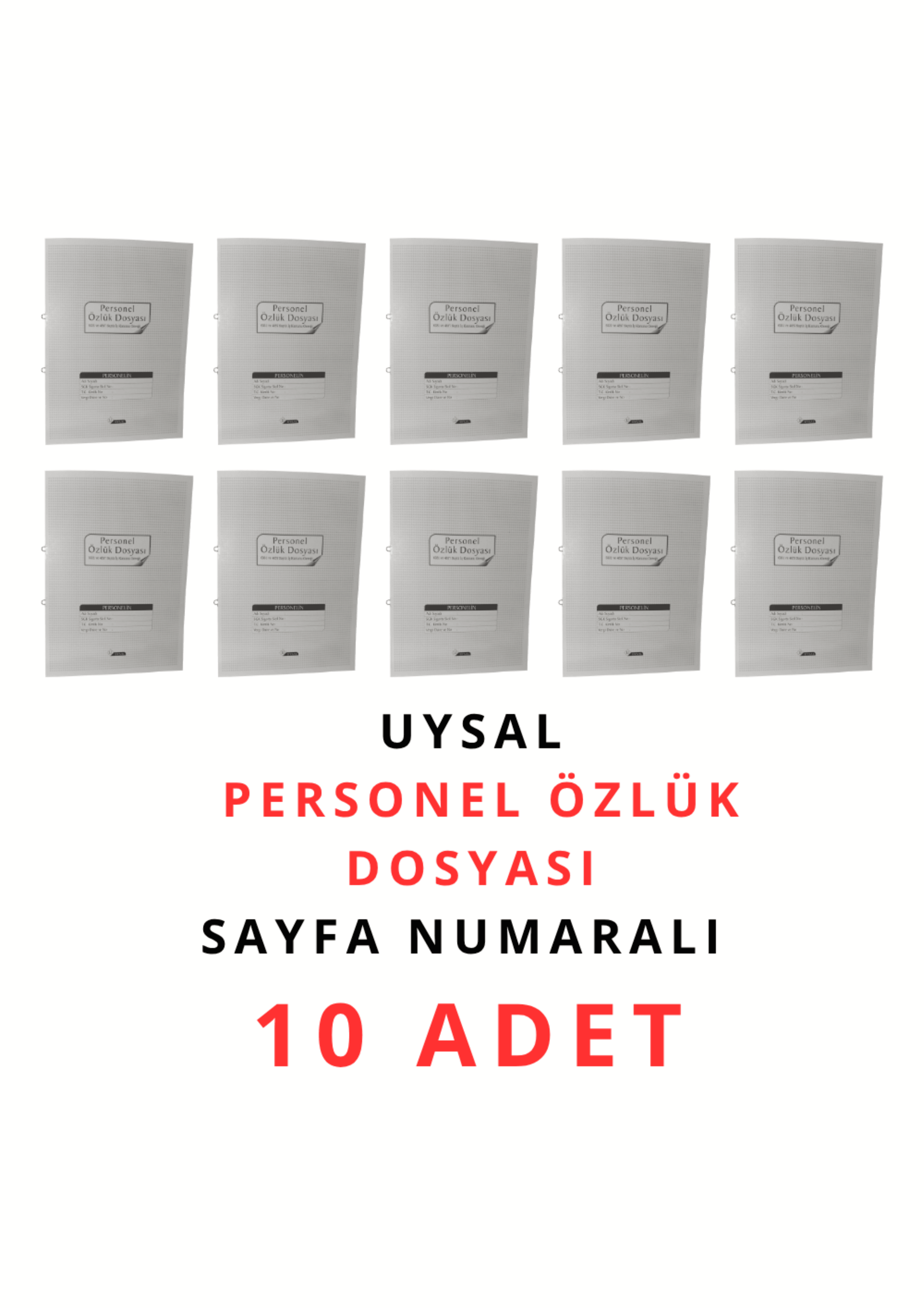 UYSAL Personel Özlük Dosyası 22 X 31 Cm(Omega Dikiş) 10 lu Paket