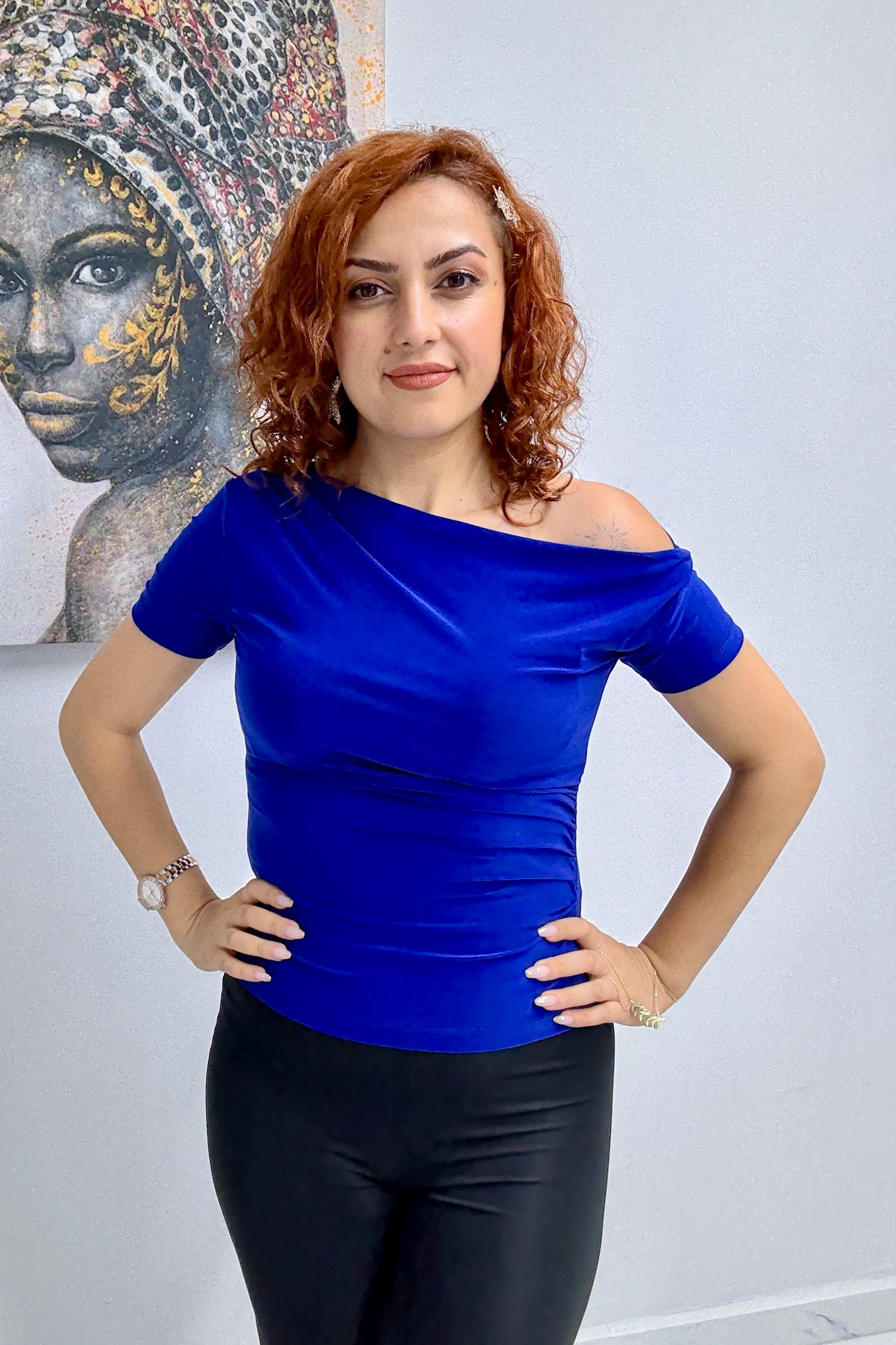Yanı Büzgülü Kısa Kol Bluz