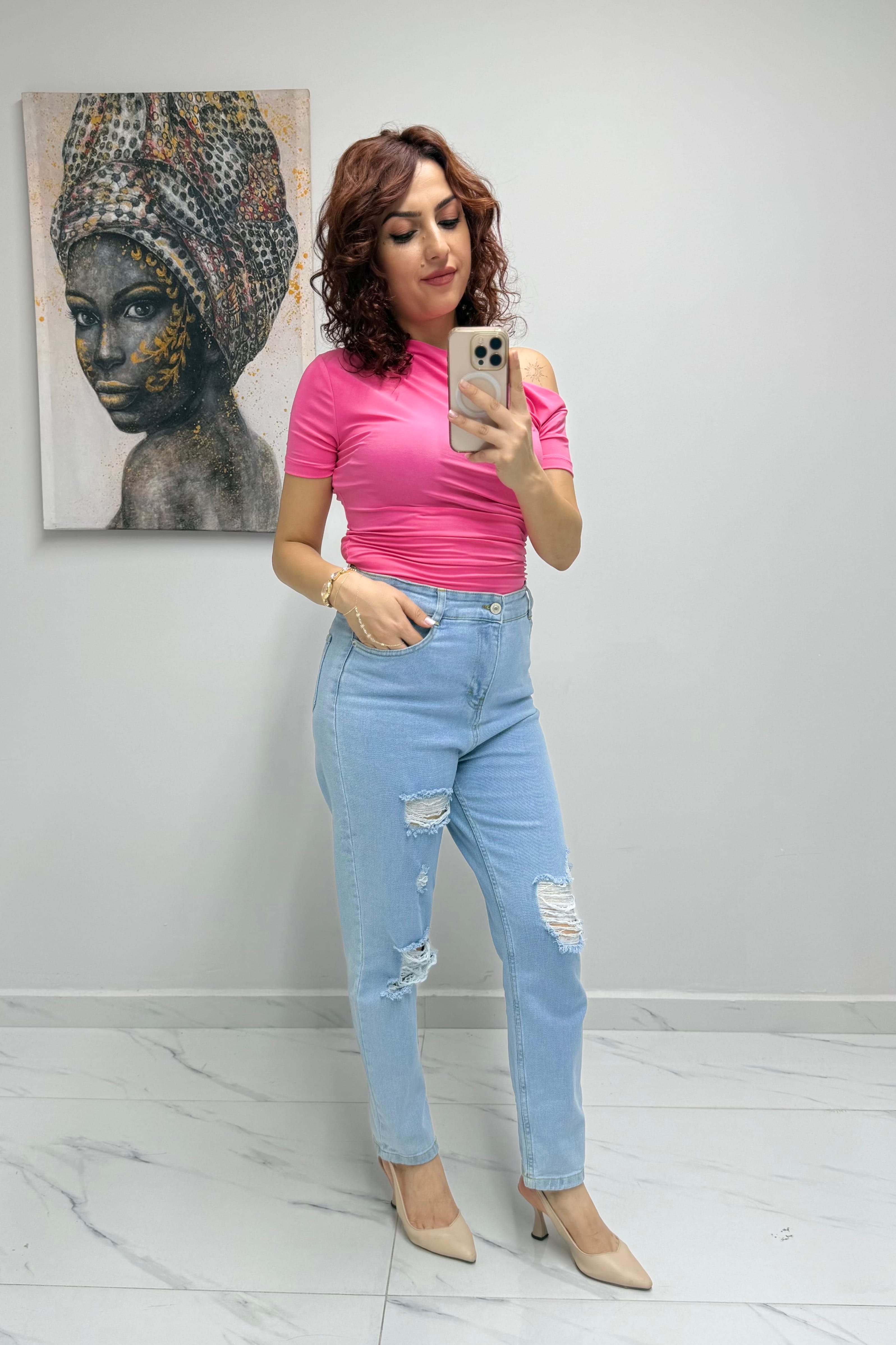Yırtık Boyfriend Kot Pantolon