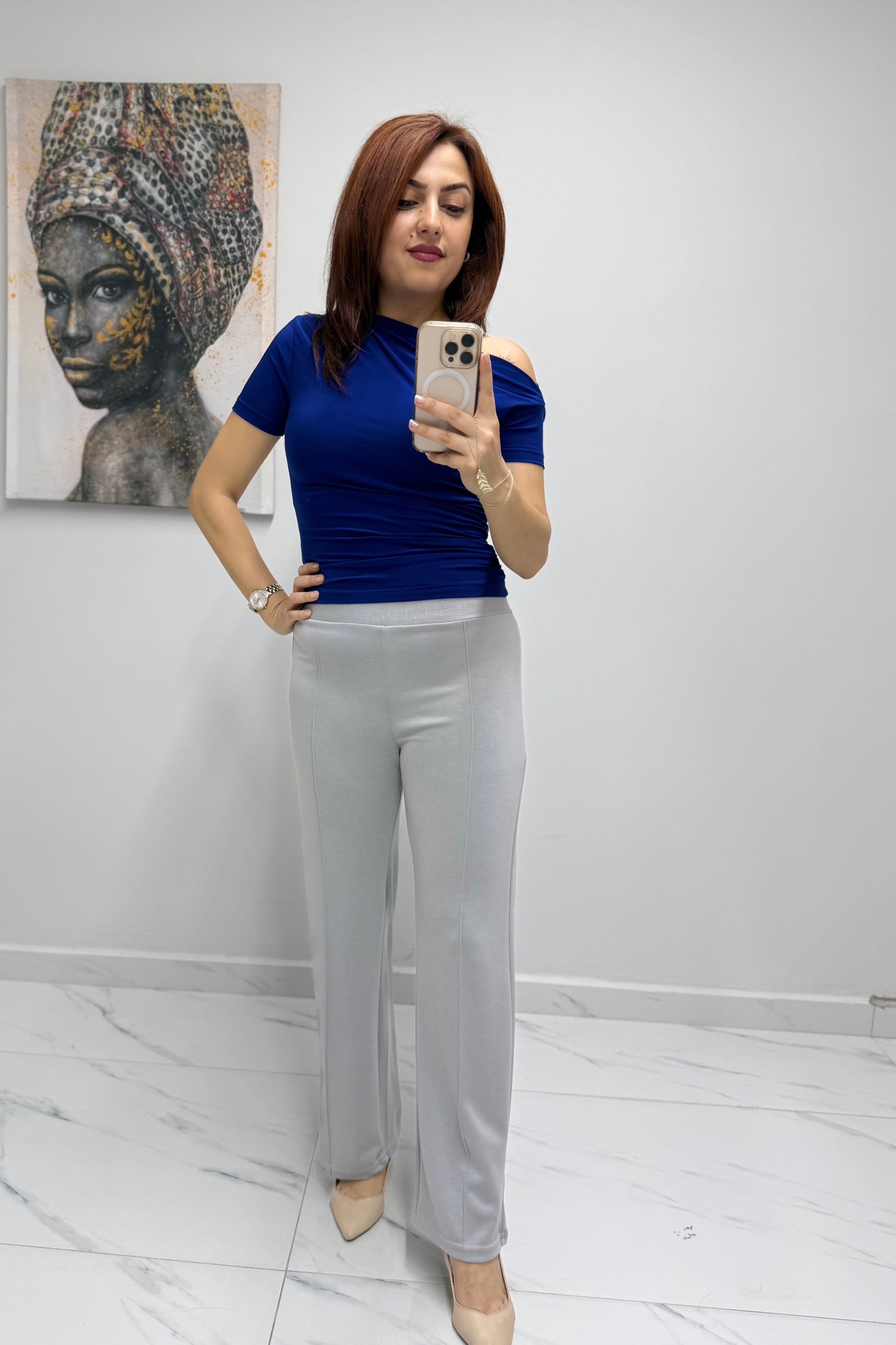 Modal Kumaş Çimalı Palazzo Pantolon