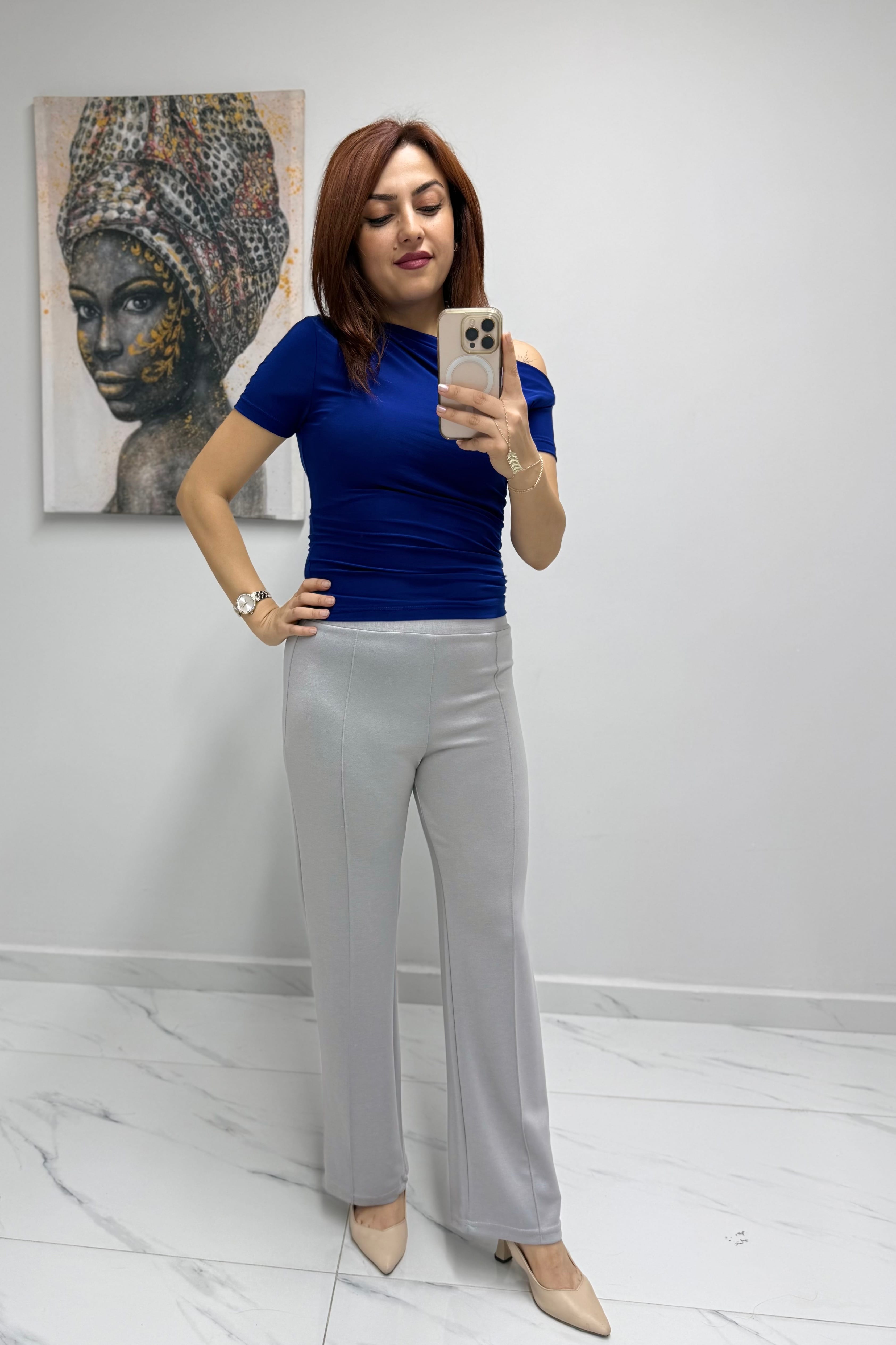 Modal Kumaş Çimalı Palazzo Pantolon