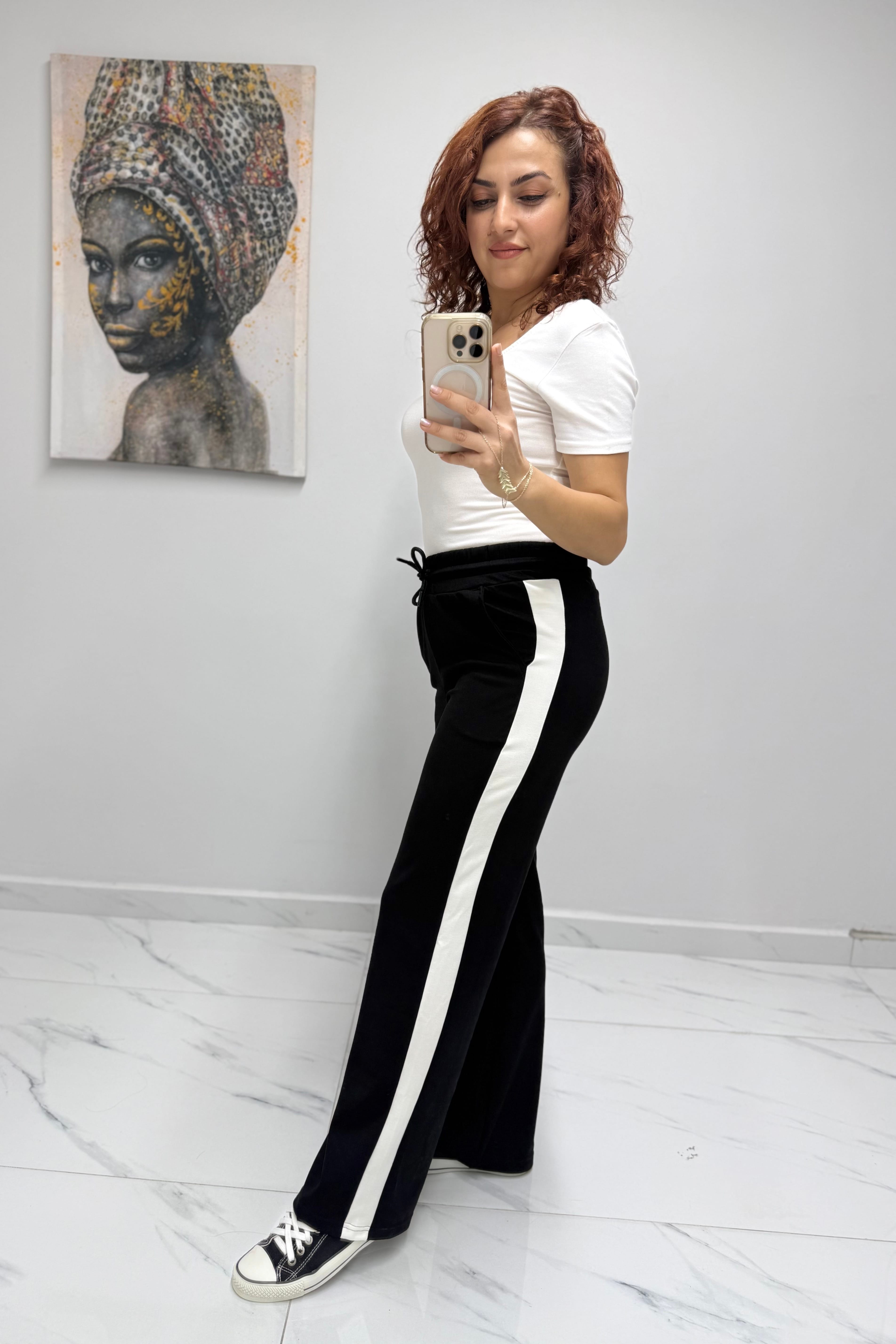 Yan Şeritli Modal Palazzo Eşofman Altı