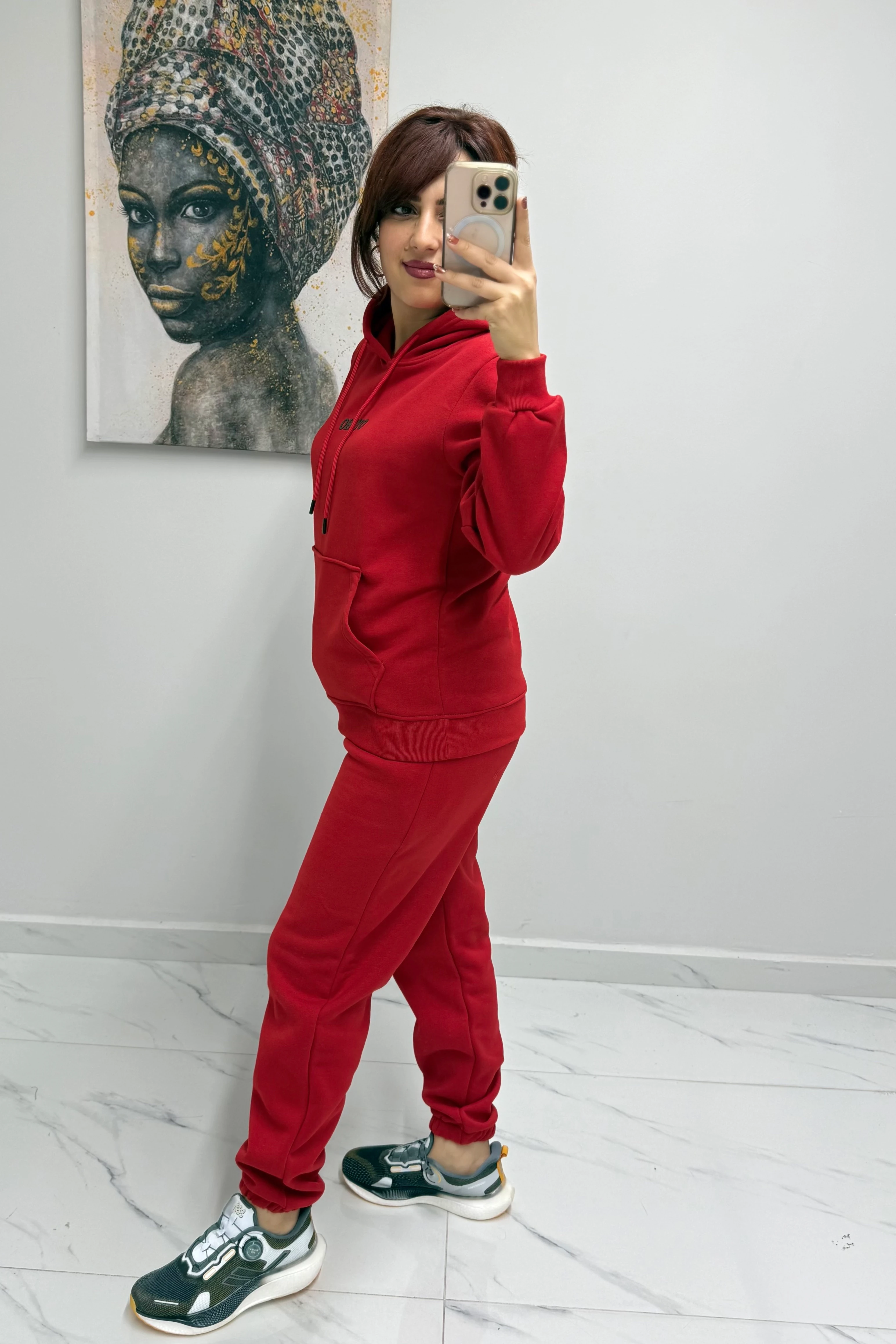 3 İplik Alt Jogger Kapşonlu Takım