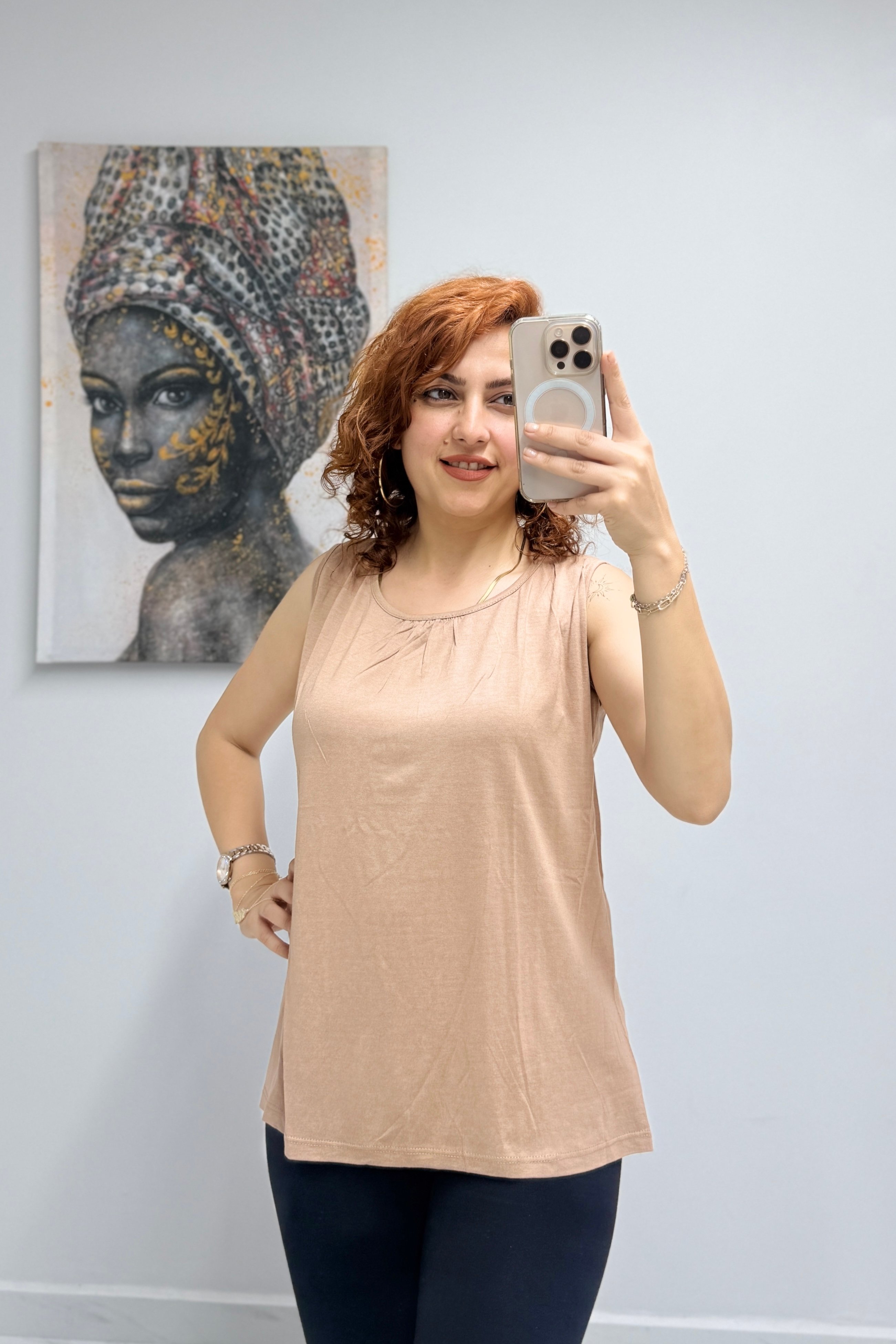 Önü Büzgülü Sıfır Kol Atlet
