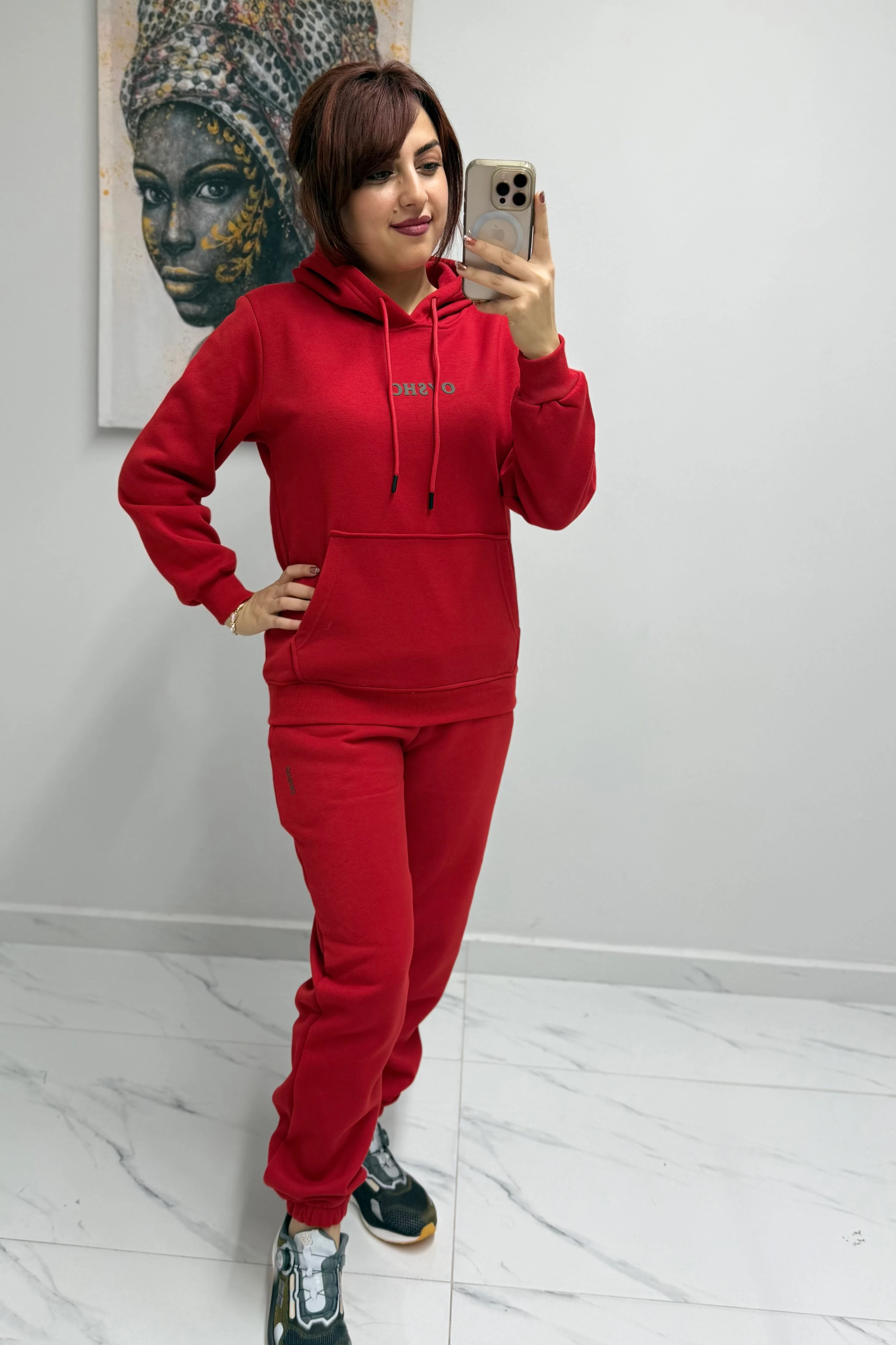 3 İplik Alt Jogger Kapşonlu Takım