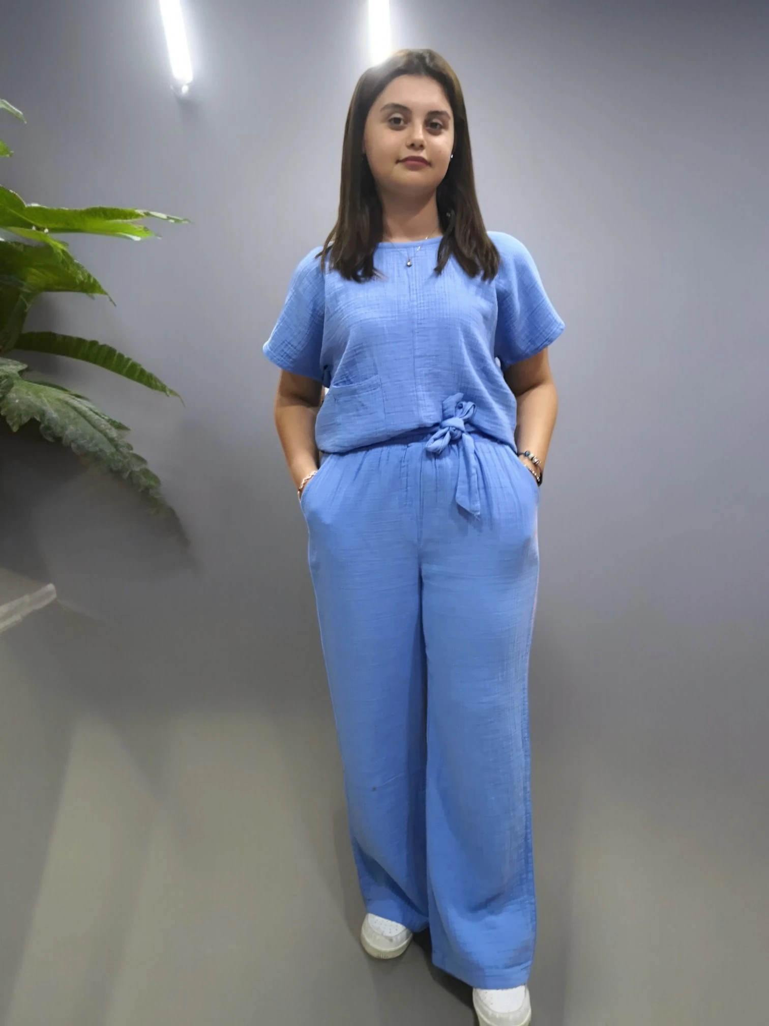 Pamuk Müslin Asimetrik Bluz