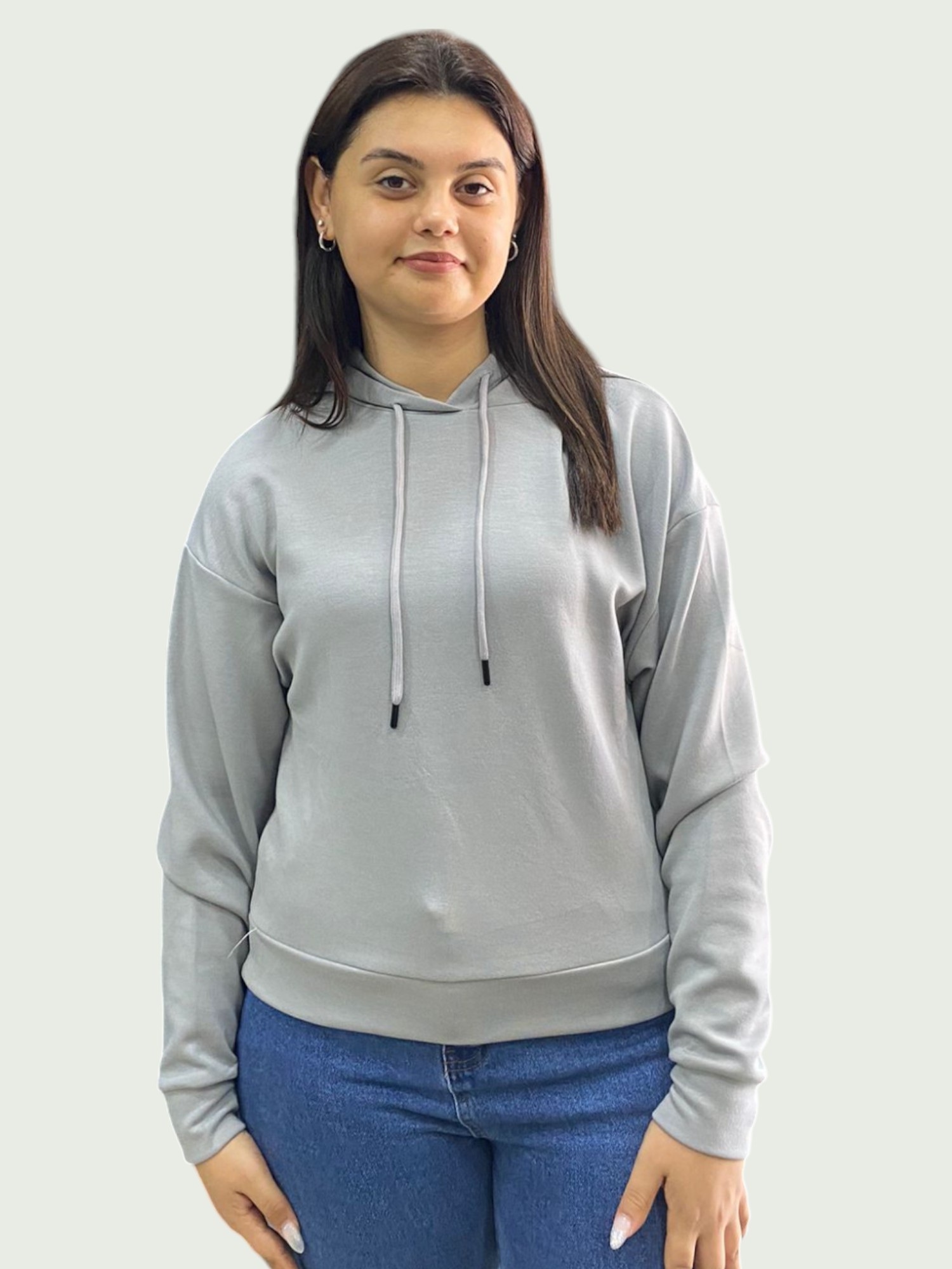 Modal Kumaş Kapşonlu Sweatshirt