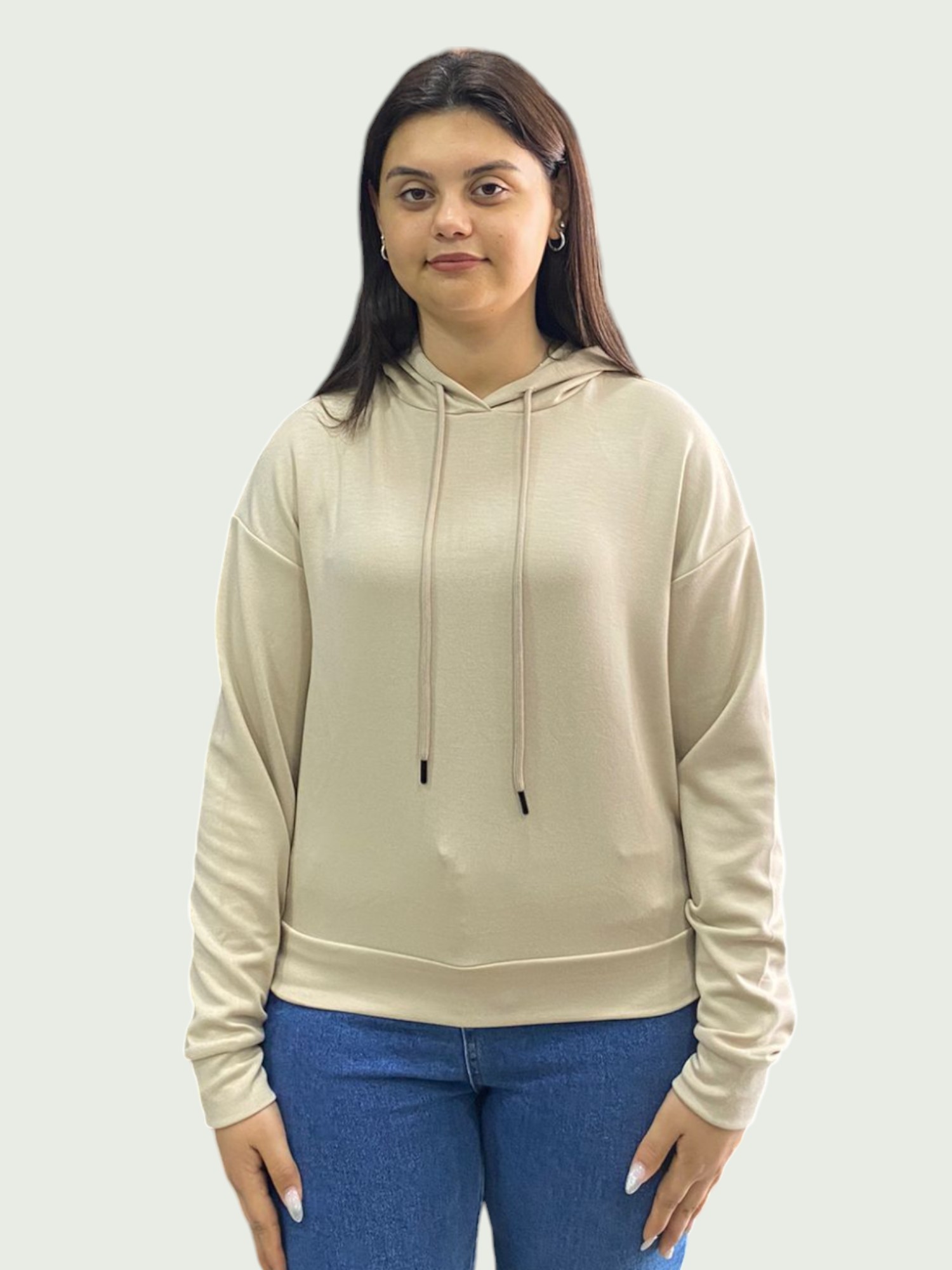 Modal Kumaş Kapşonlu Sweatshirt