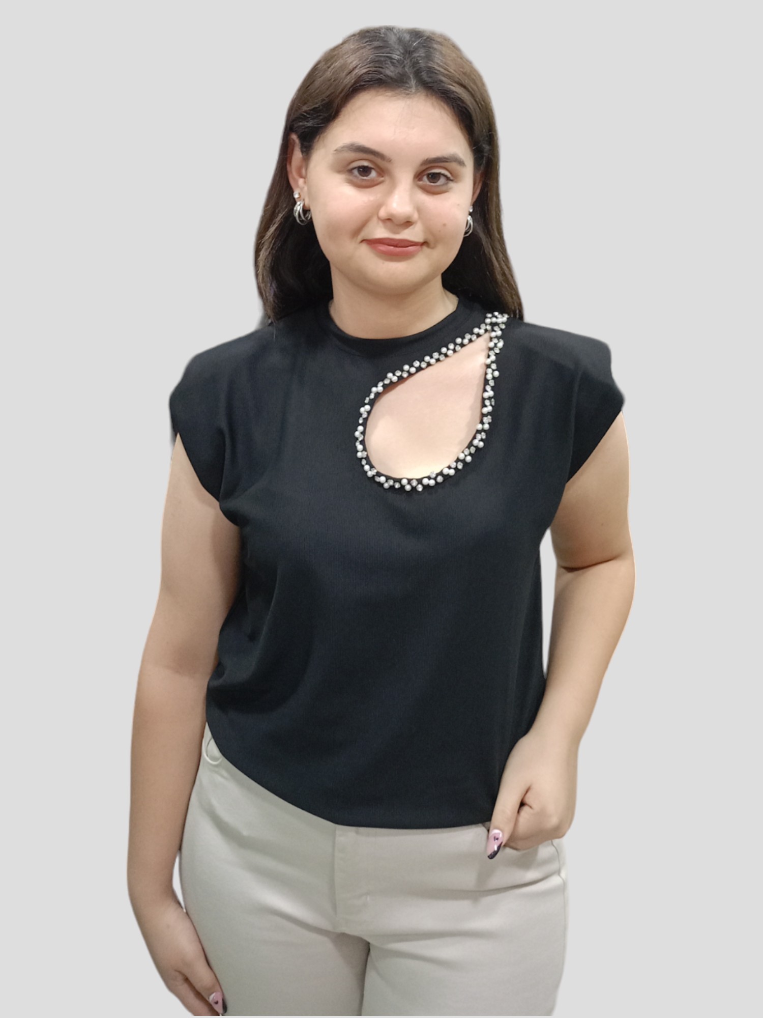 Damla Yaka Vatkalı Bluz