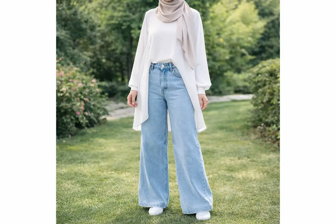 Palazzo kot pantolon tesettür kombini