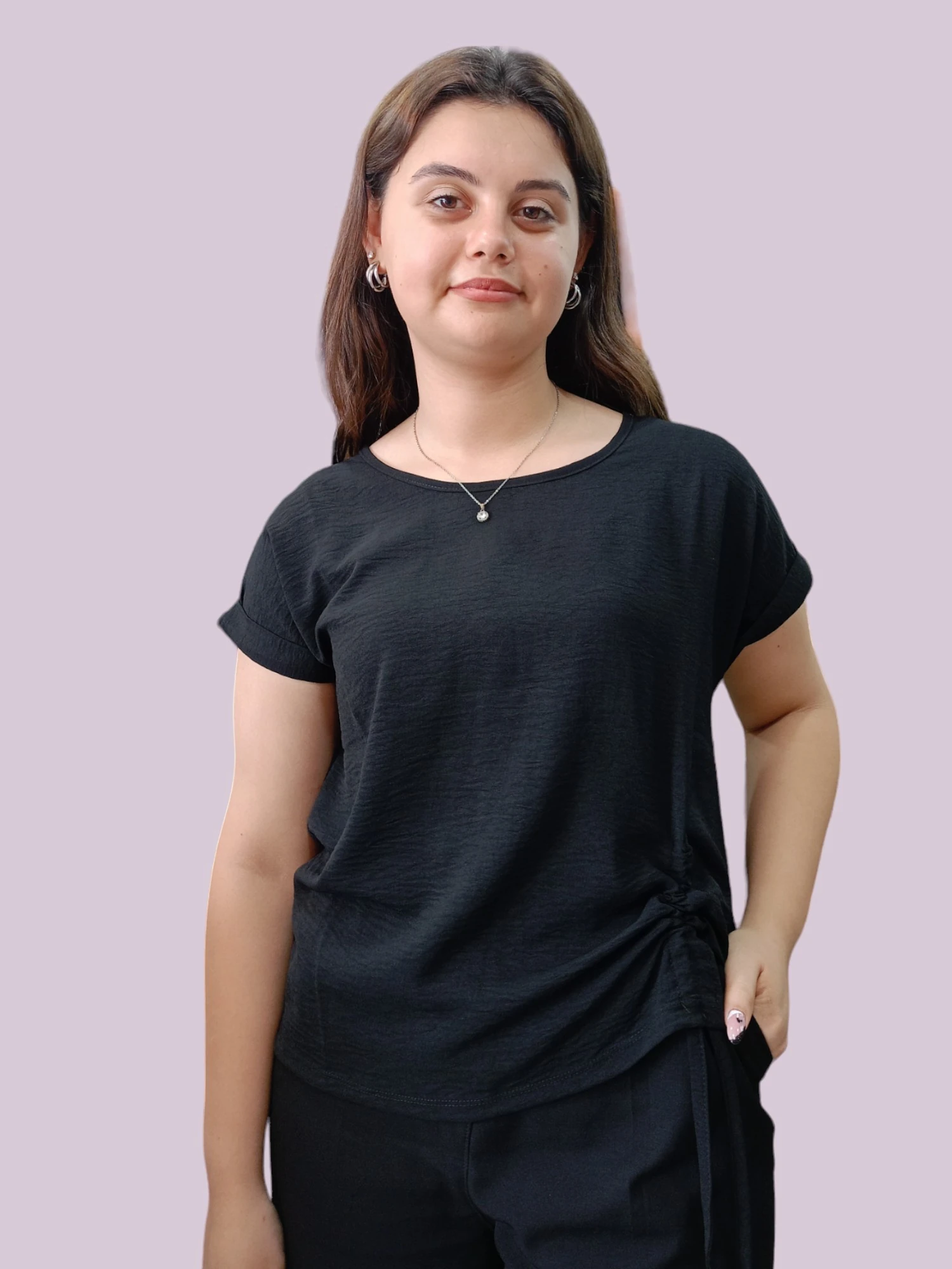 Yan Büzgülü Ayrobin Bluz