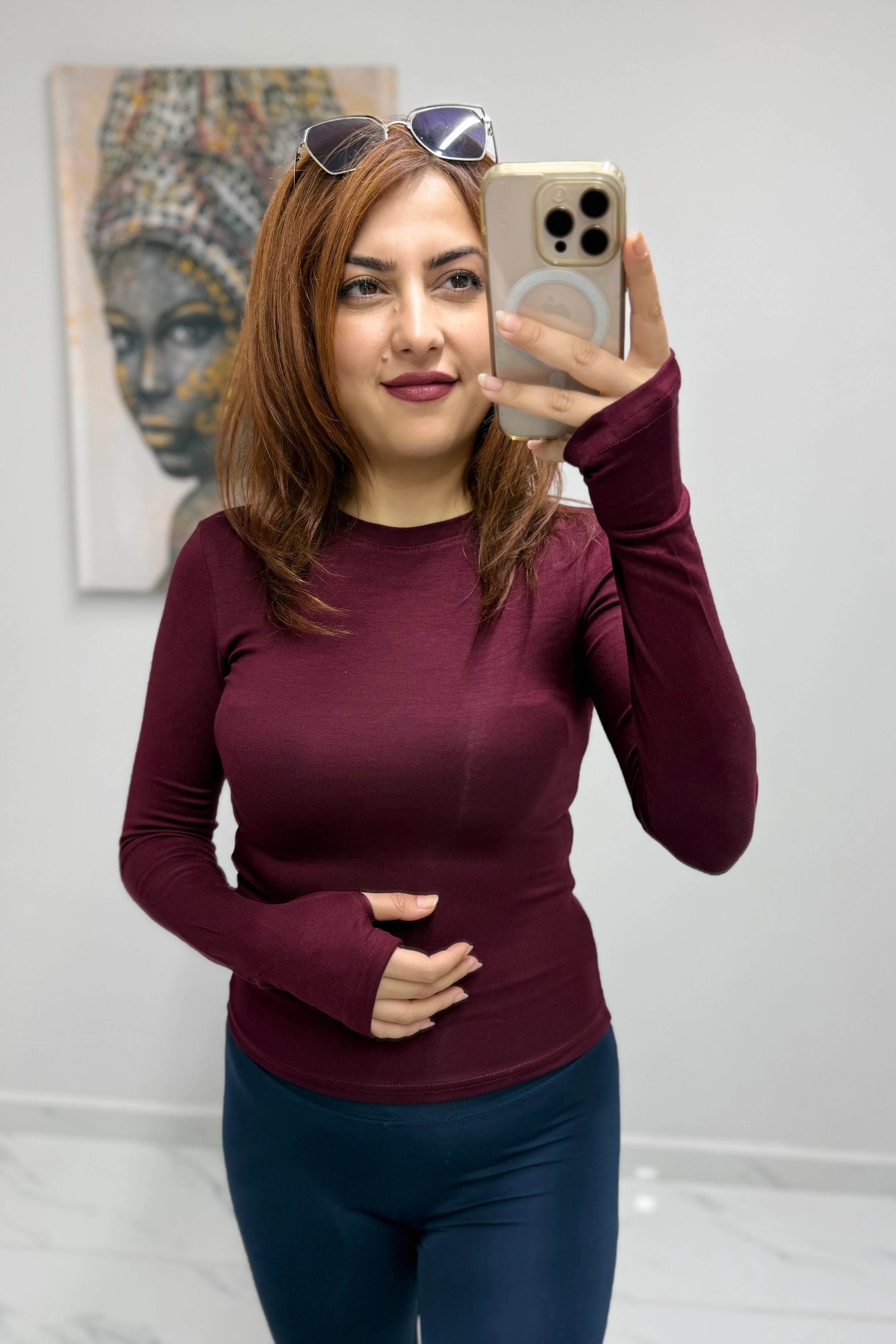 Sıfır Yaka Parmak Geçmeli Body