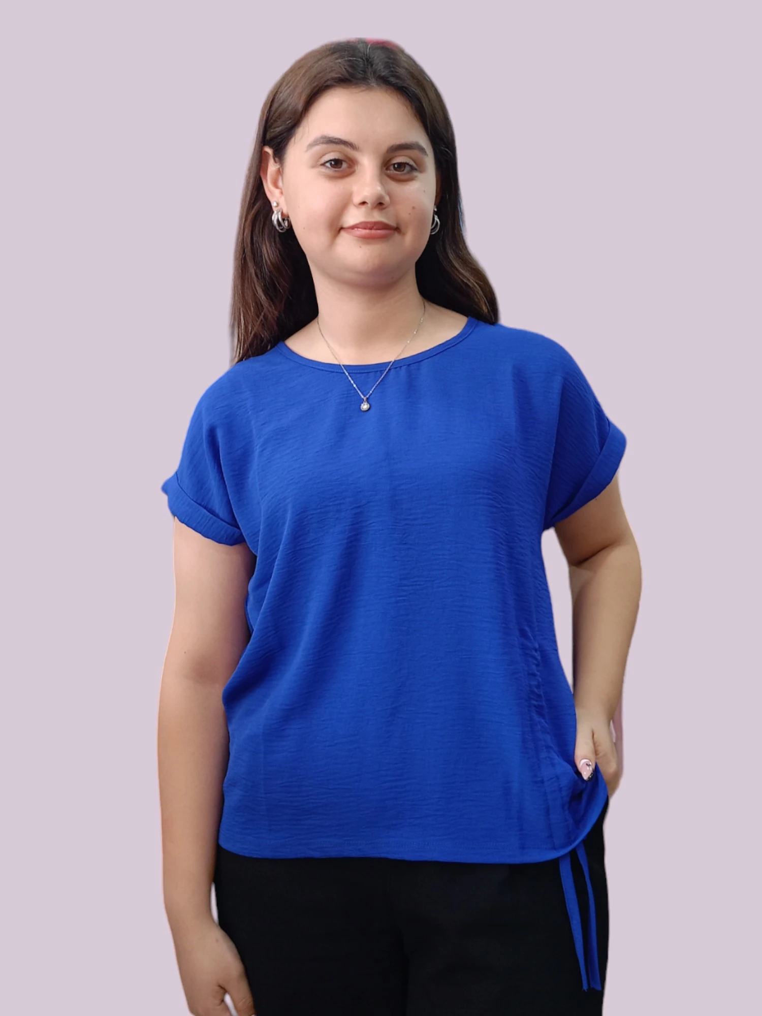 Yan Büzgülü Ayrobin Bluz