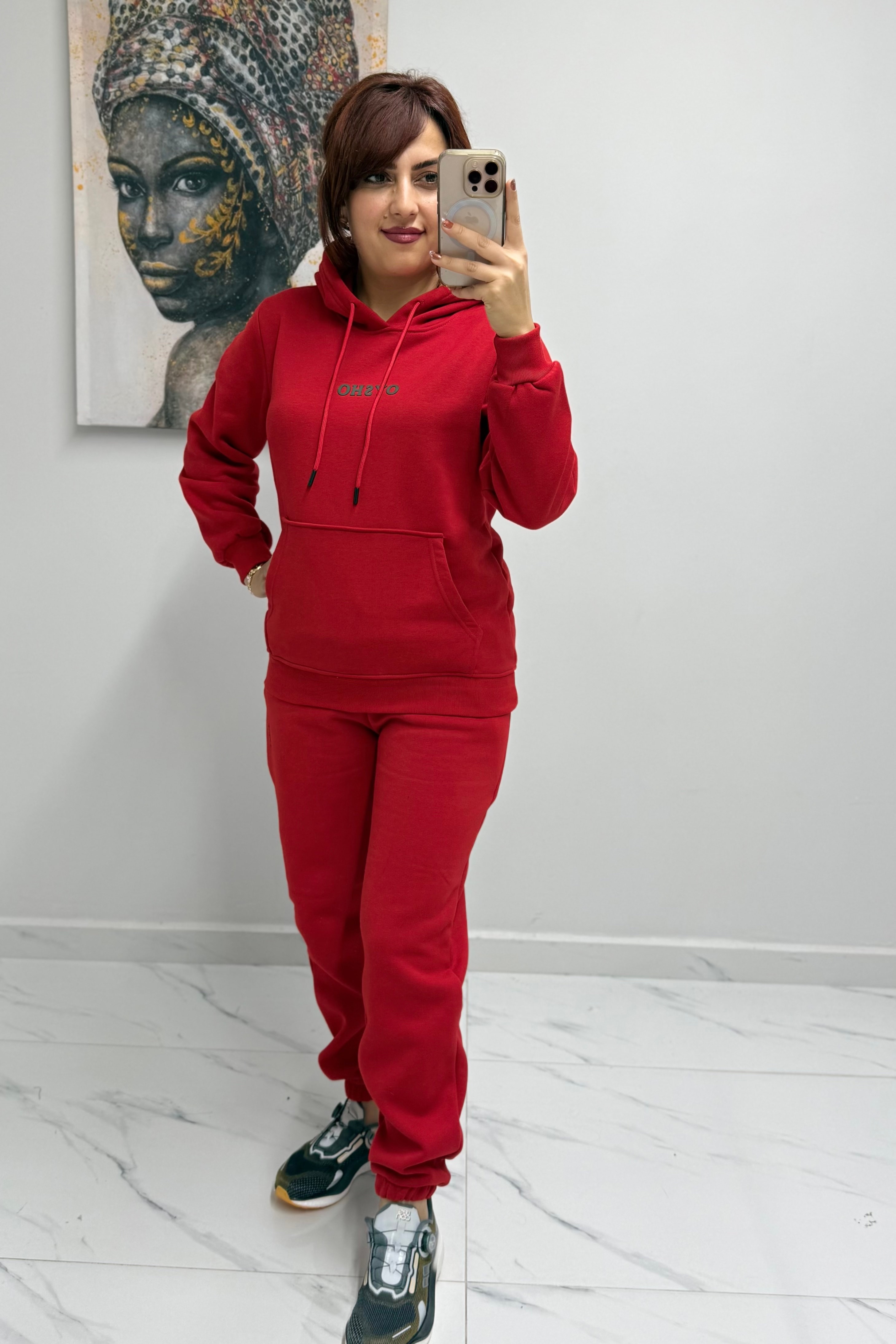 3 İplik Alt Jogger Kapşonlu Takım