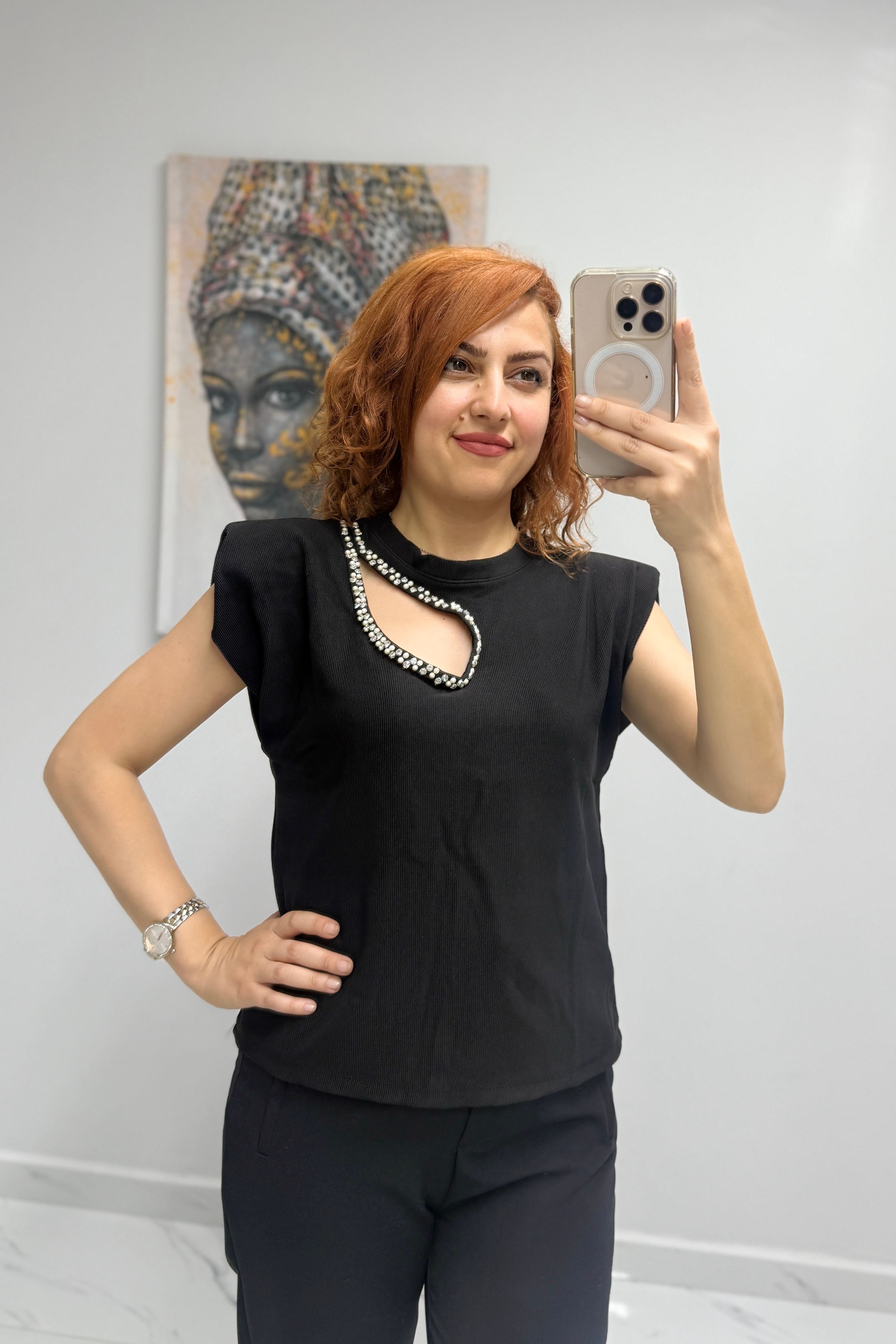 Damla Yaka Vatkalı Bluz
