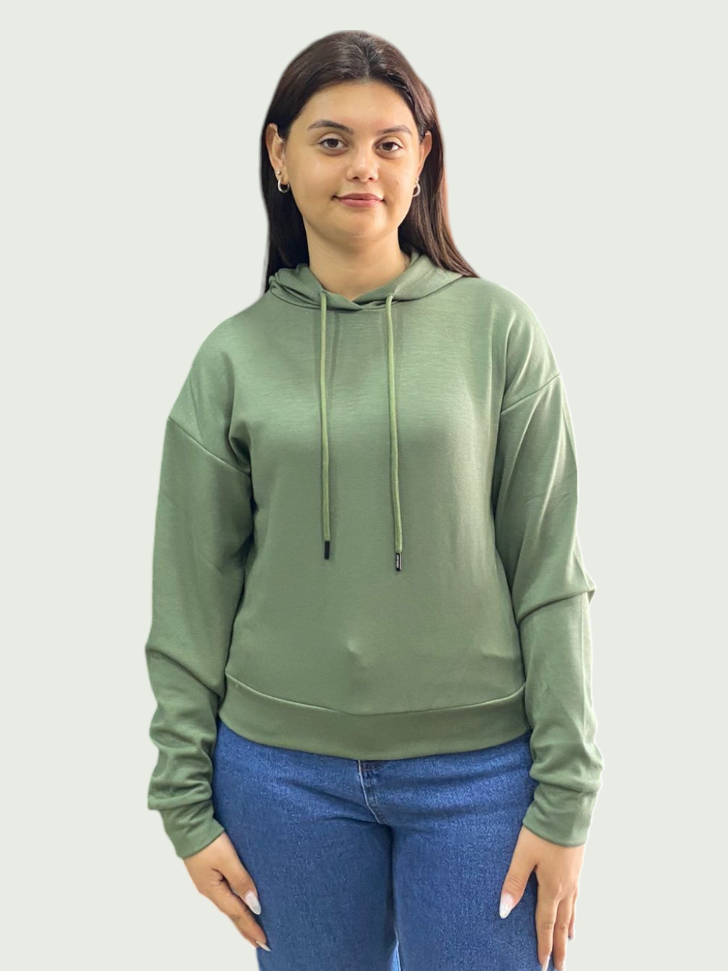 Modal Kumaş Kapşonlu Sweatshirt