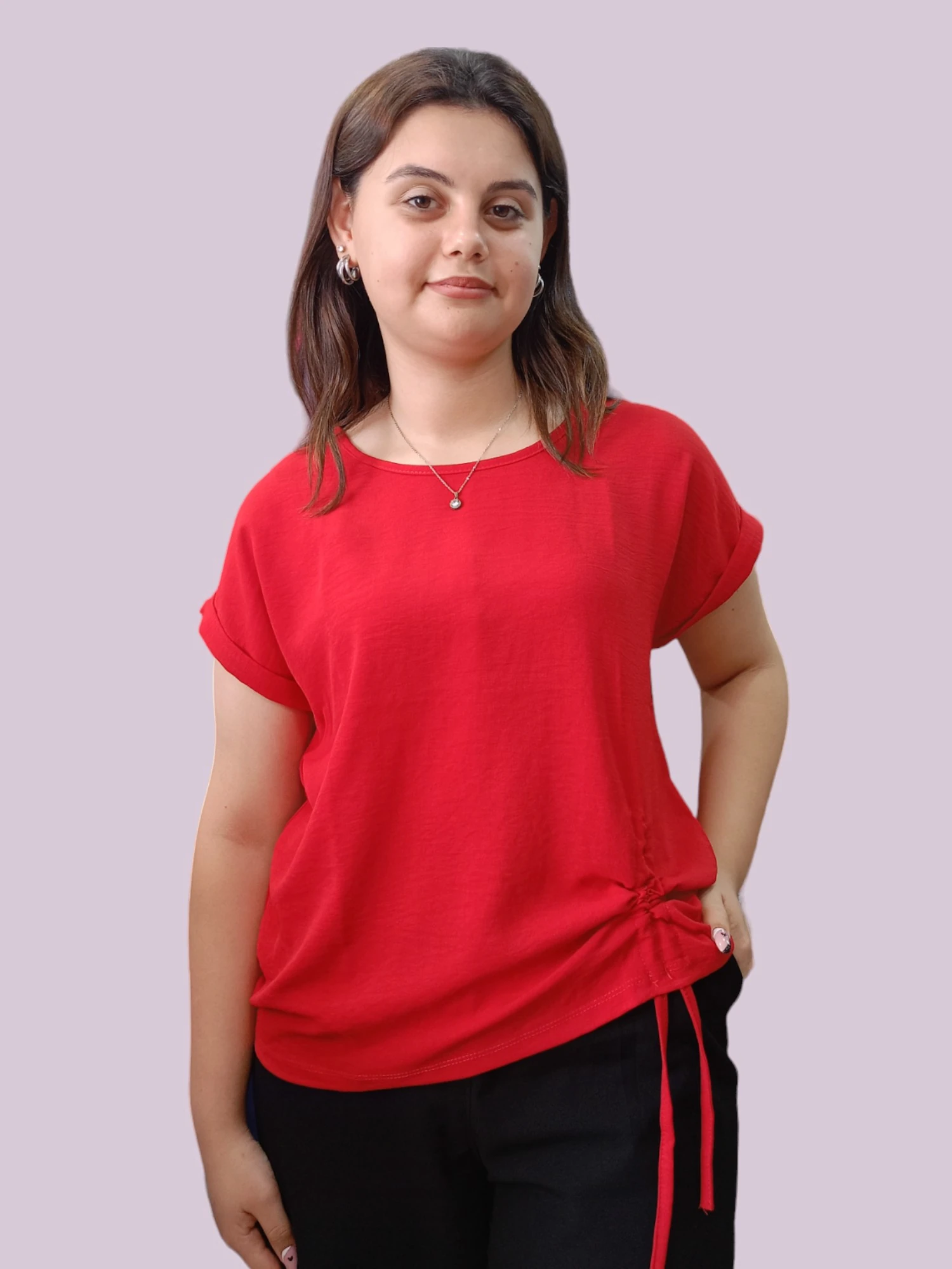 Yan Büzgülü Ayrobin Bluz