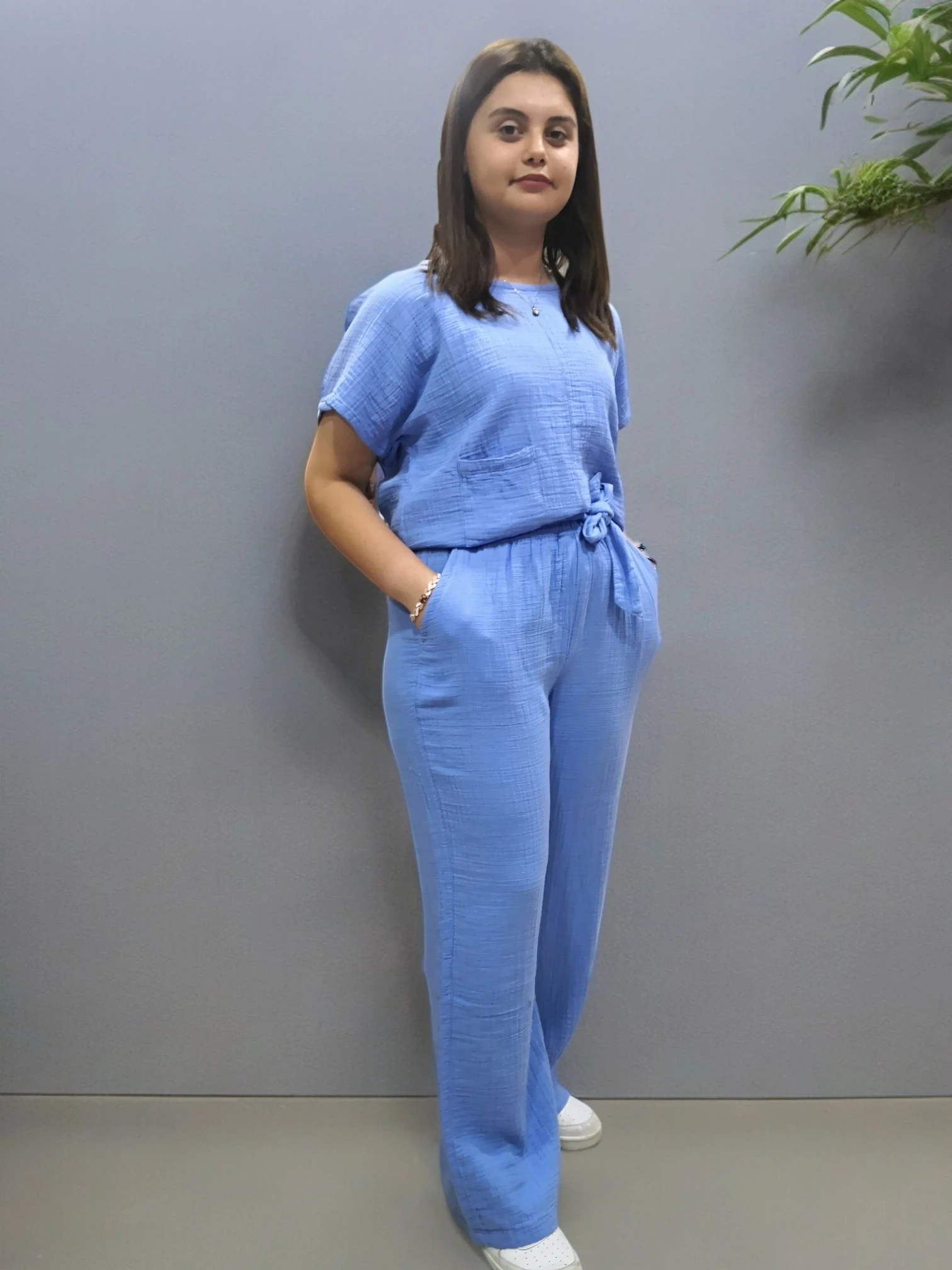 Pamuk Müslin Asimetrik Bluz